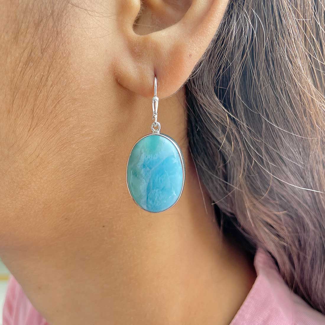 Larimar Earring-(LAR-E-331.)