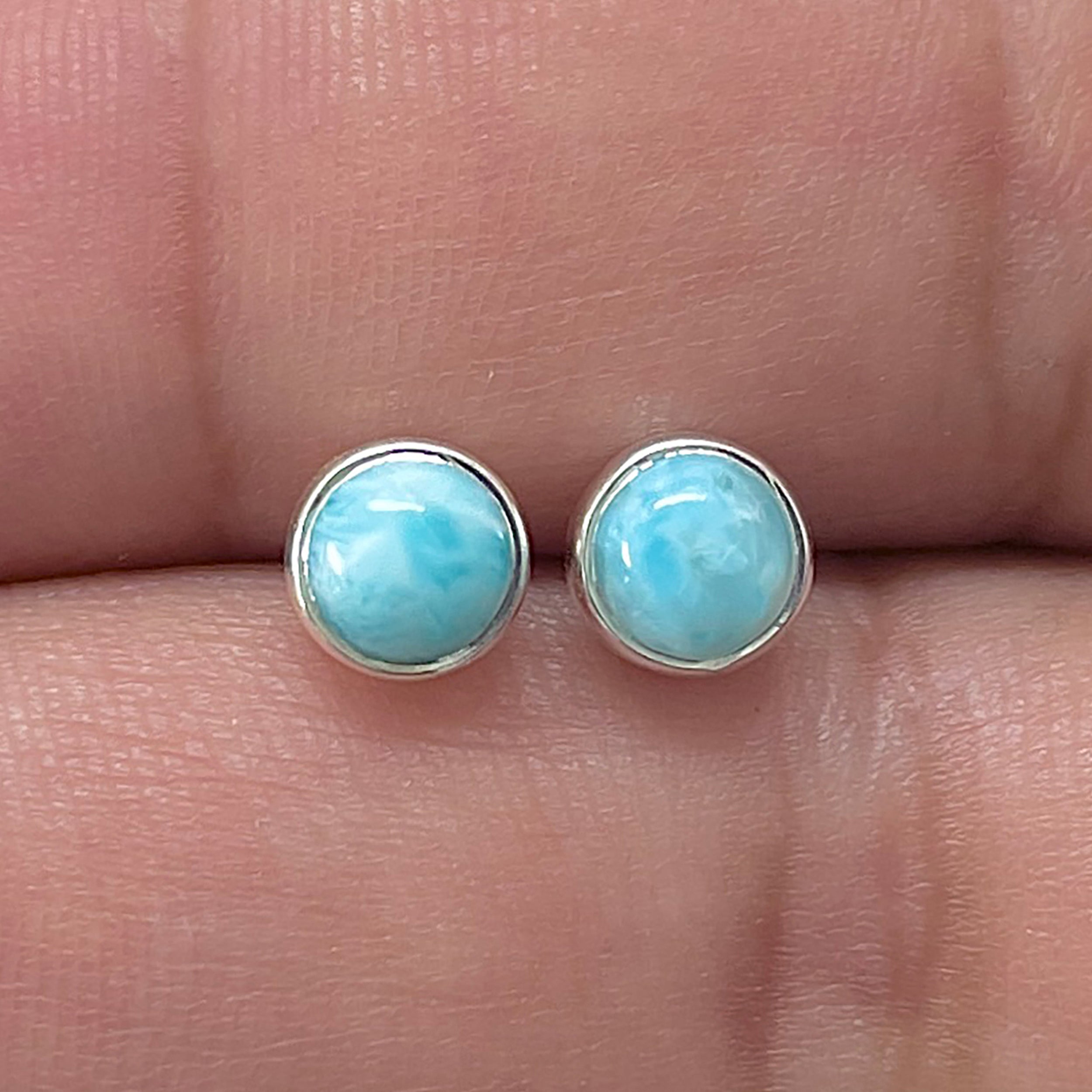Larimar Stud Earring-(LAR-E-3310.)
