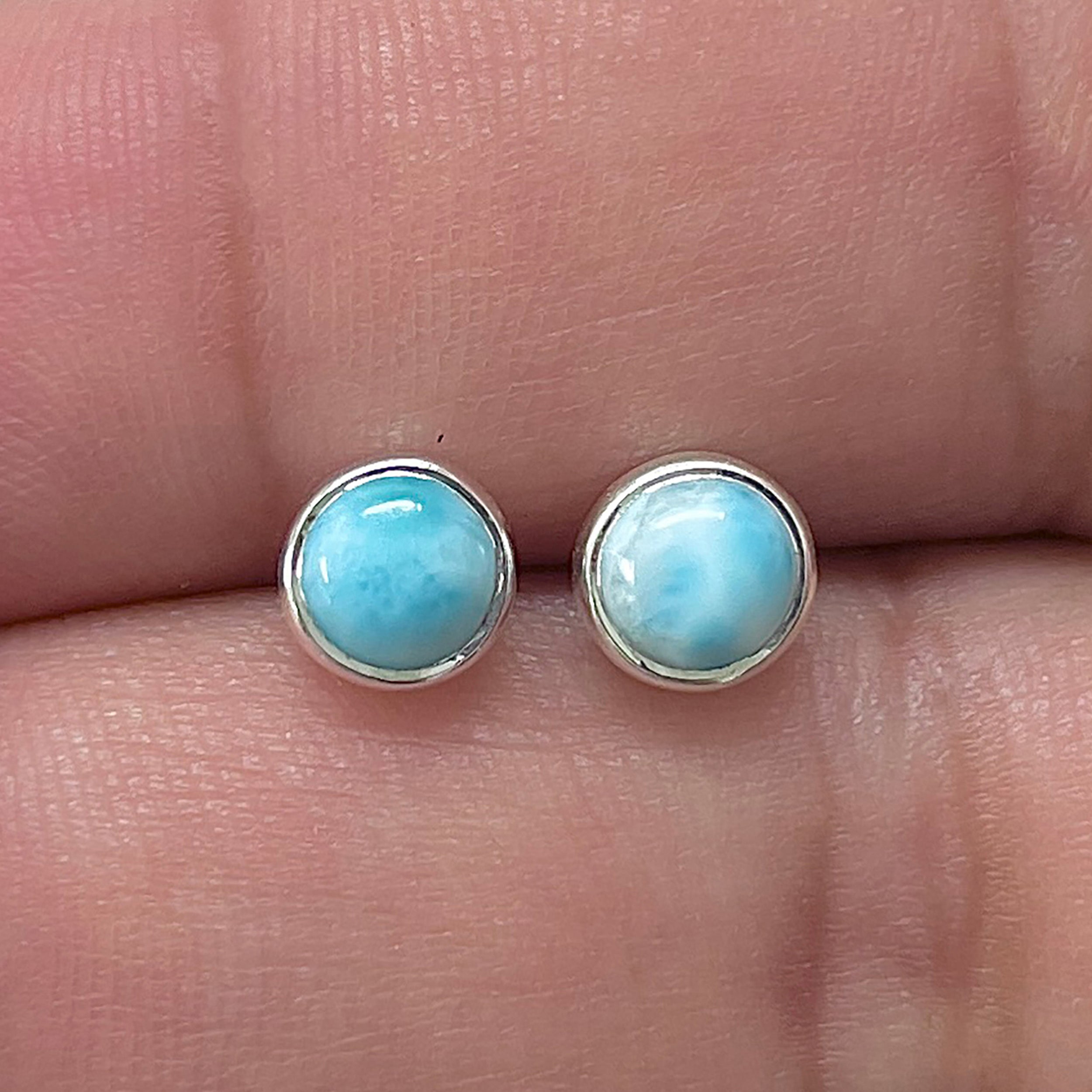 Larimar Stud Earring-(LAR-E-3311.)