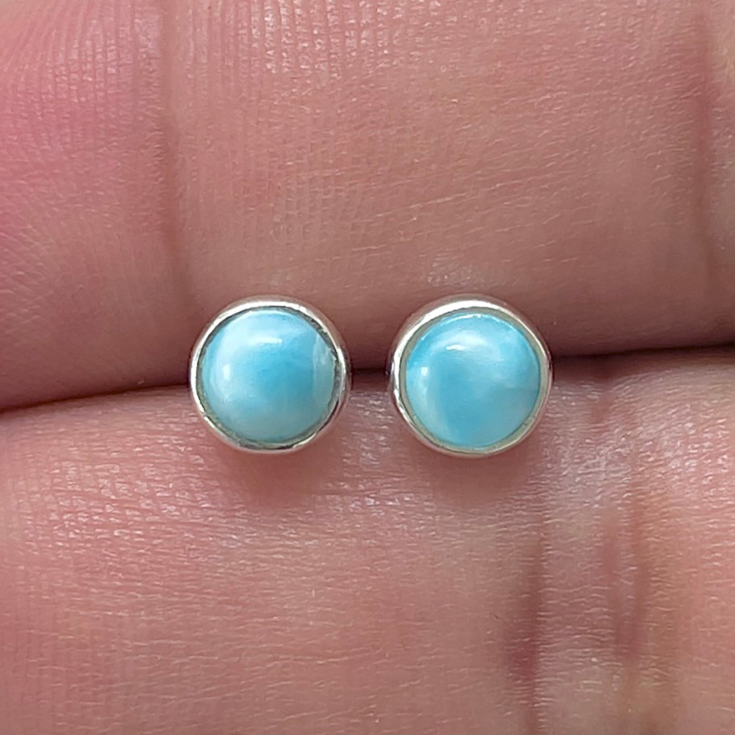 Larimar Stud Earring-(LAR-E-3312.)