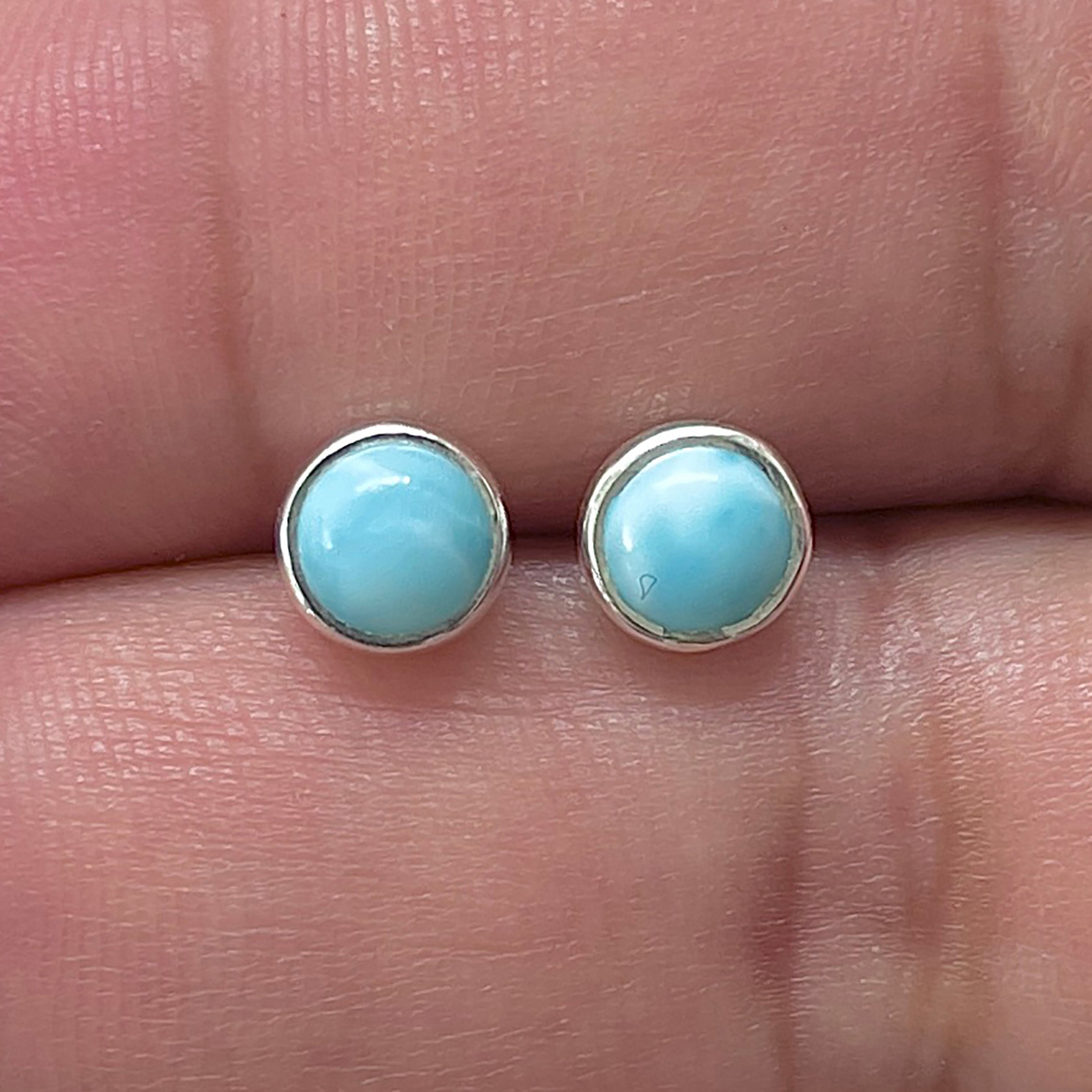 Larimar Stud Earring-(LAR-E-3313.)