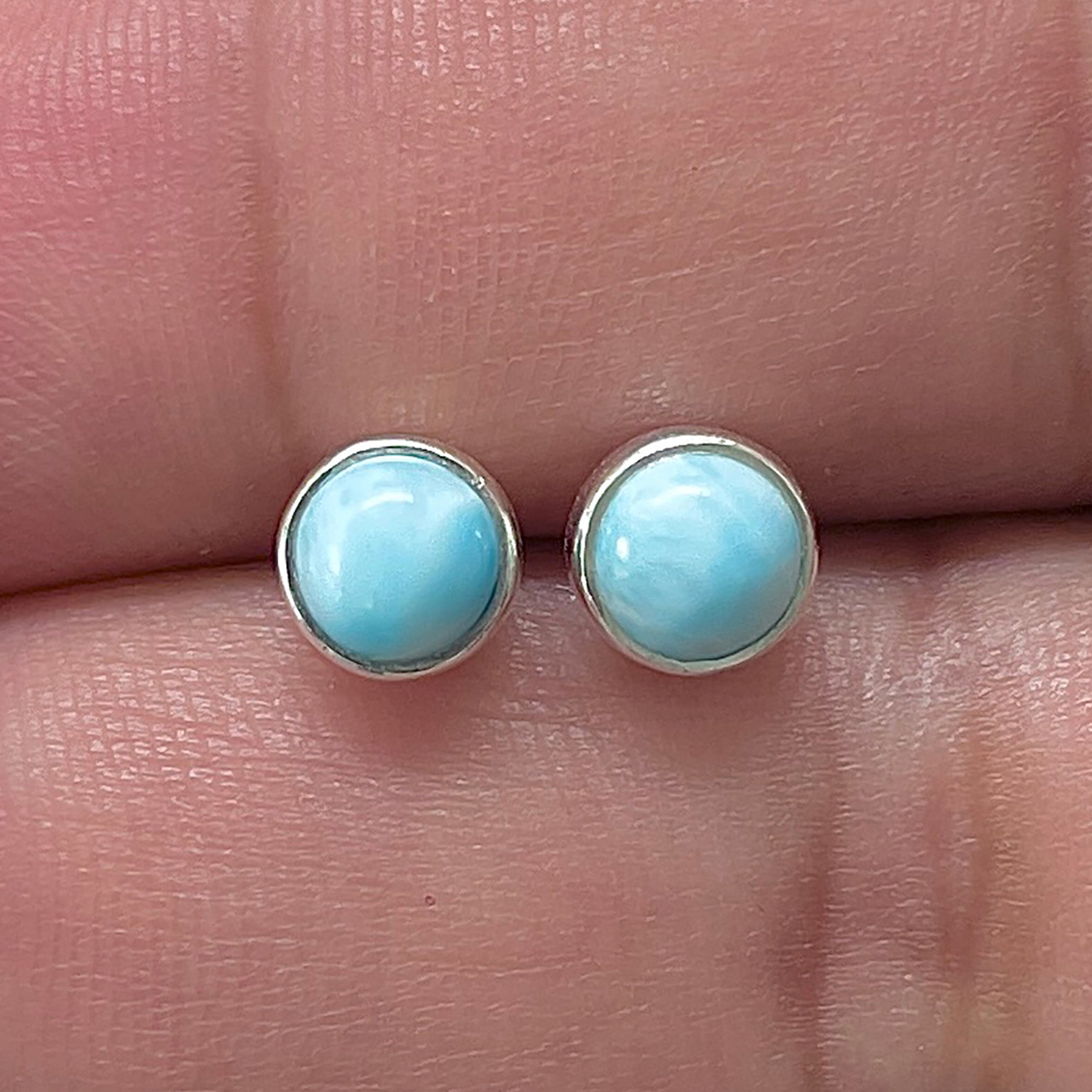 Larimar Stud Earring-(LAR-E-3314.)