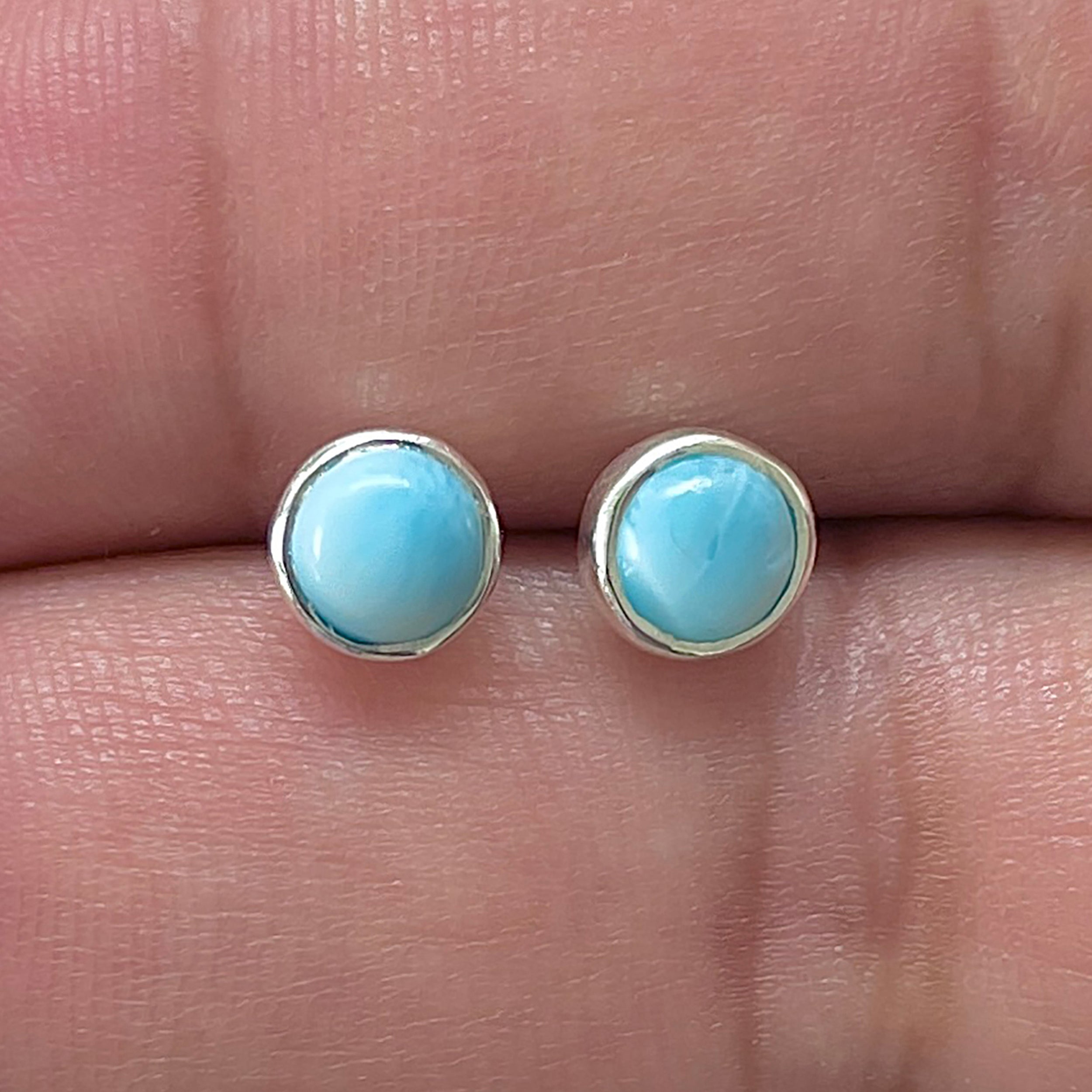 Larimar Stud Earring-(LAR-E-3315.)