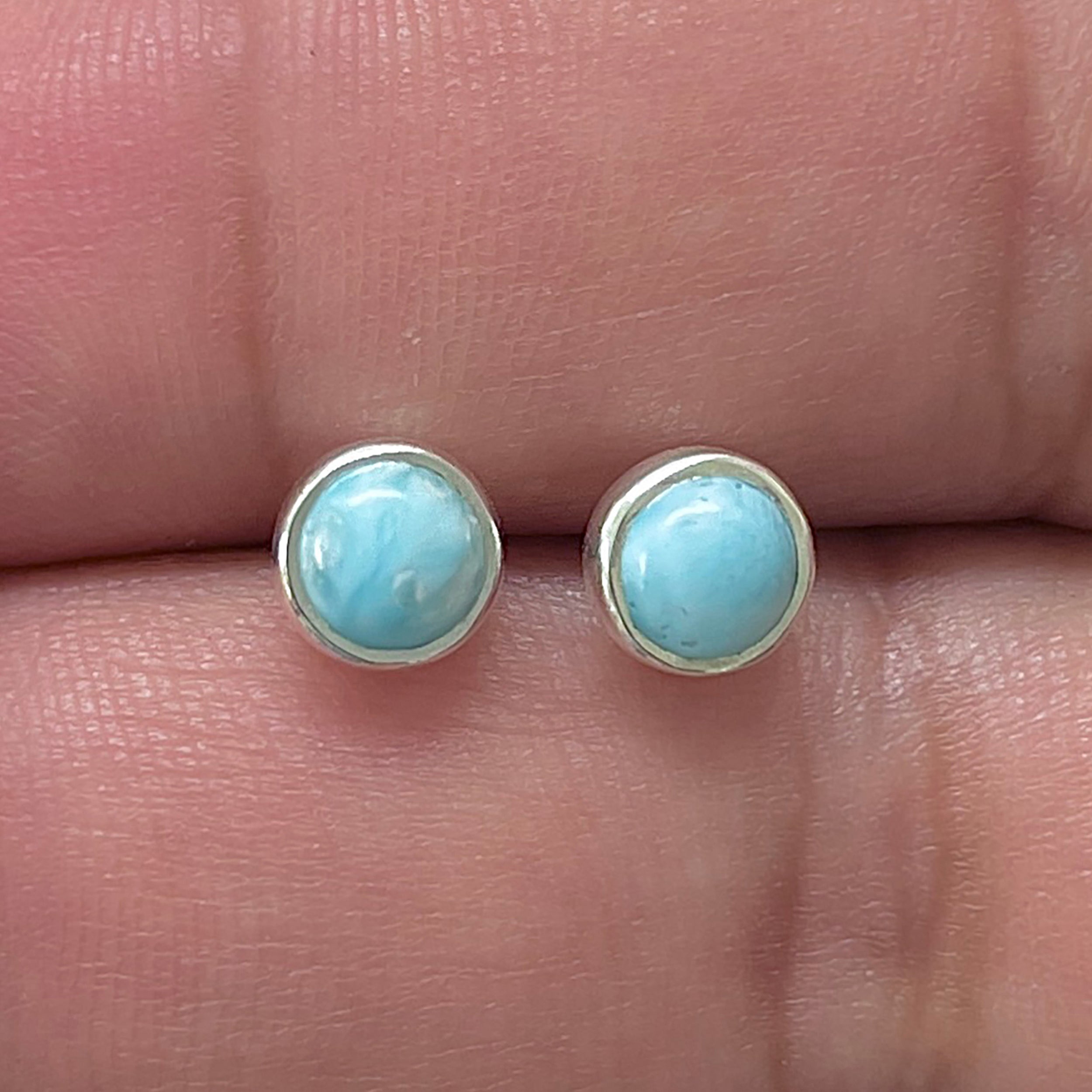 Larimar Stud Earring-(LAR-E-3316.)