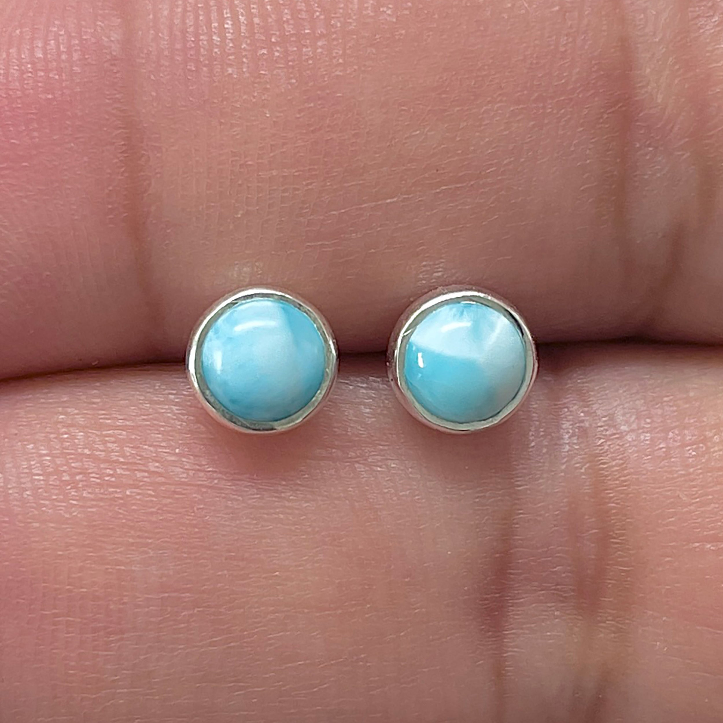 Larimar Stud Earring-(LAR-E-3317.)