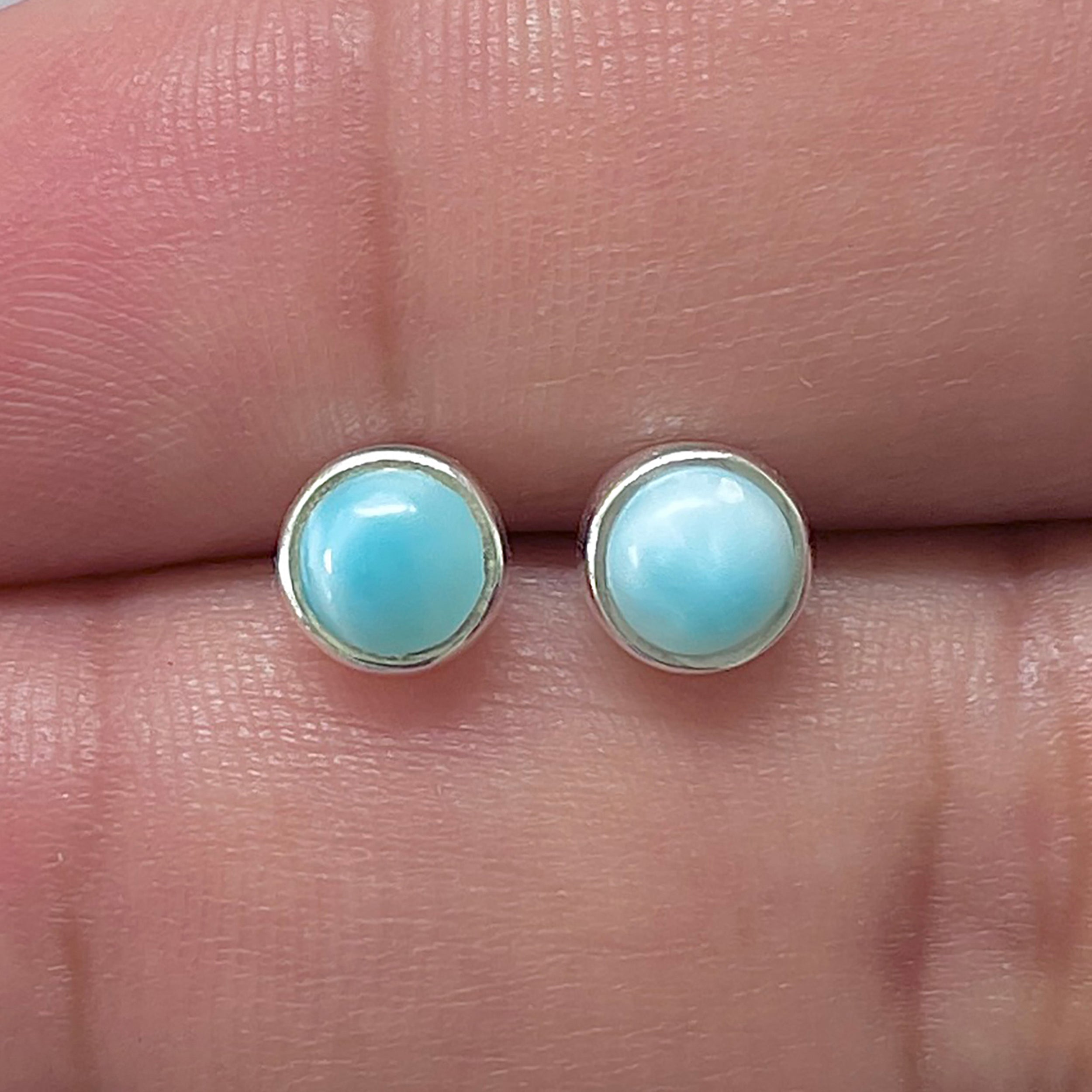 Larimar Stud Earring-(LAR-E-3318.)