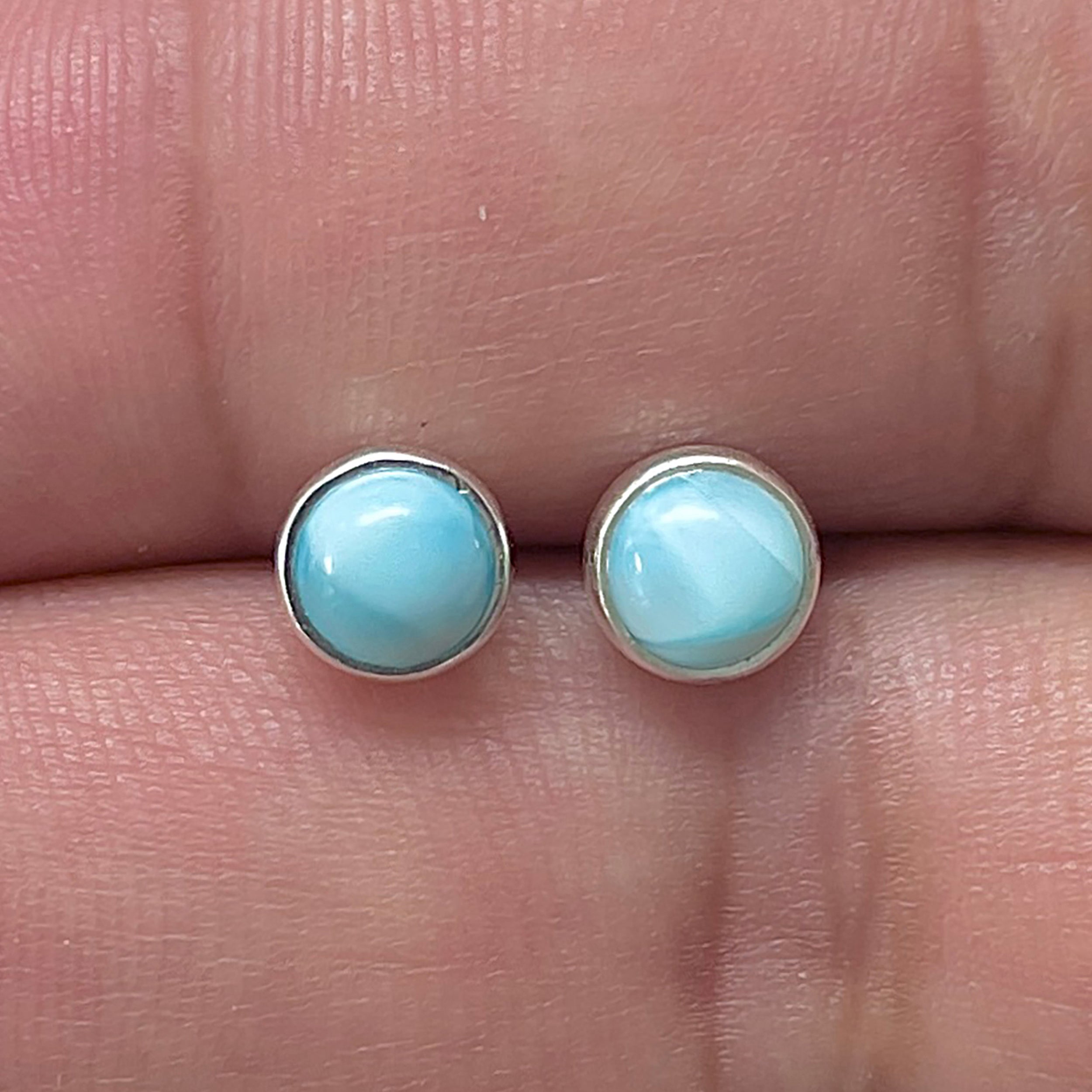 Larimar Stud Earring-(LAR-E-3319.)