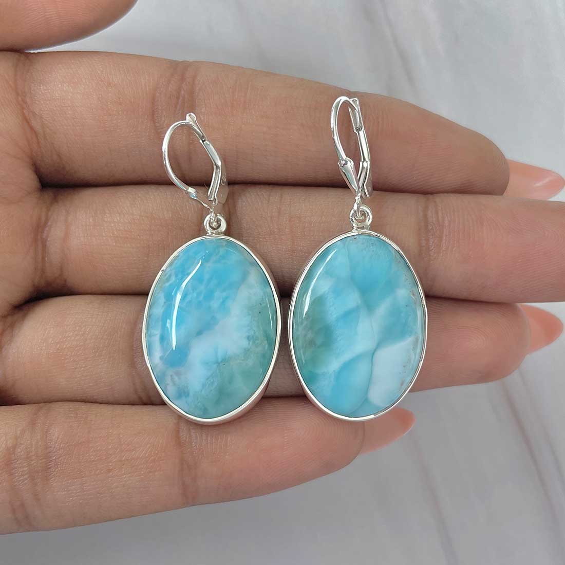 Larimar Earring-(LAR-E-332.)