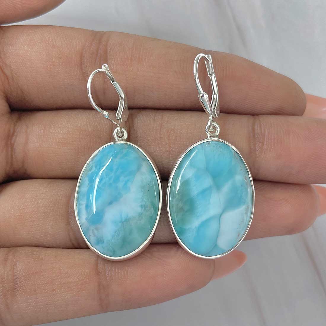 Larimar Earring-(LAR-E-332.)