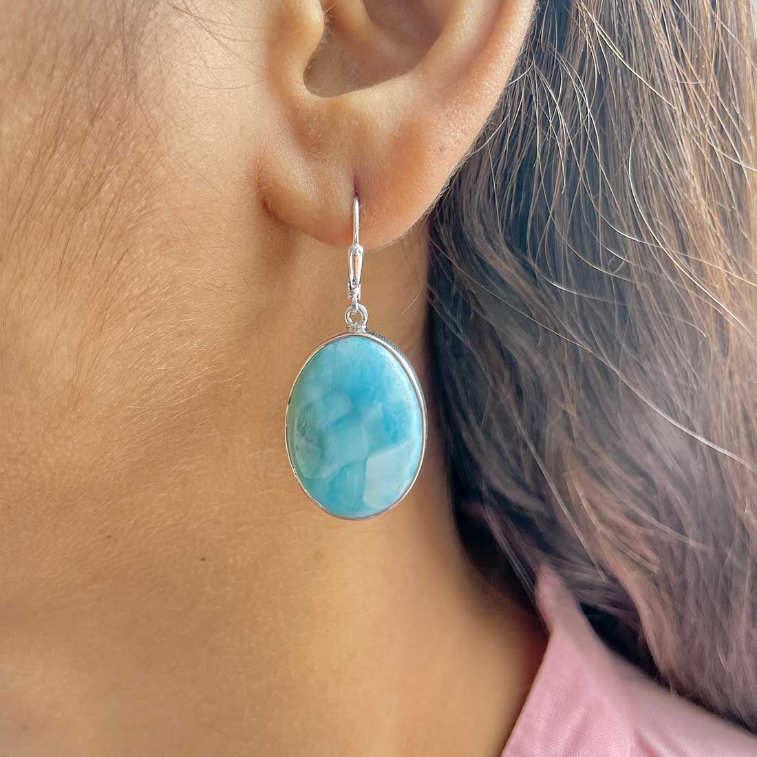 Larimar Earring-(LAR-E-332.)