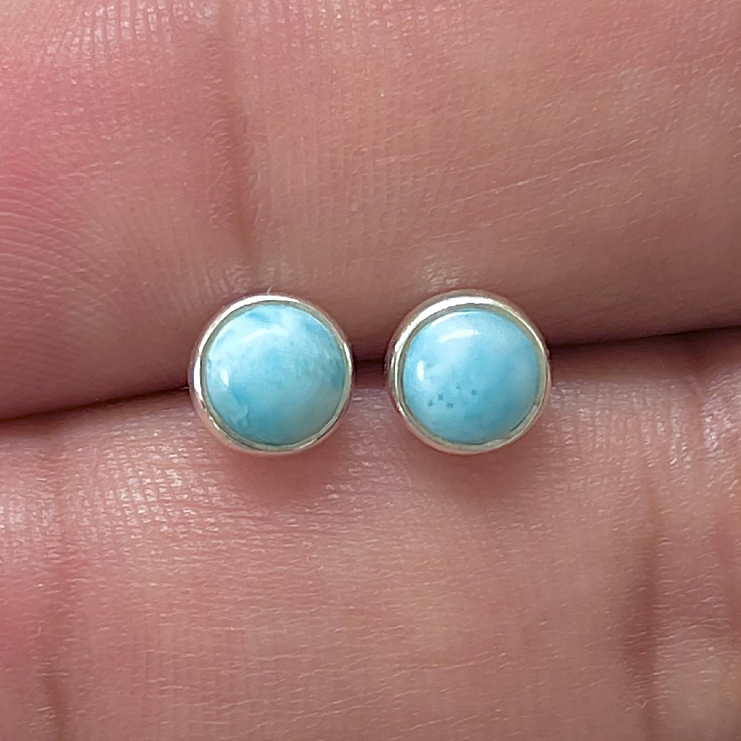 Larimar Stud Earring-(LAR-E-3320.)