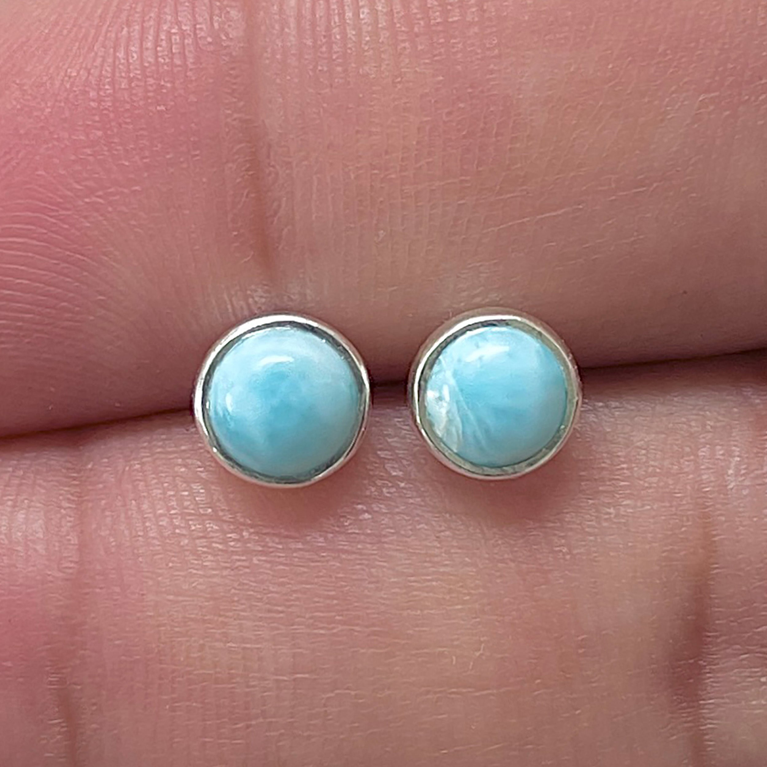 Larimar Stud Earring-(LAR-E-3321.)