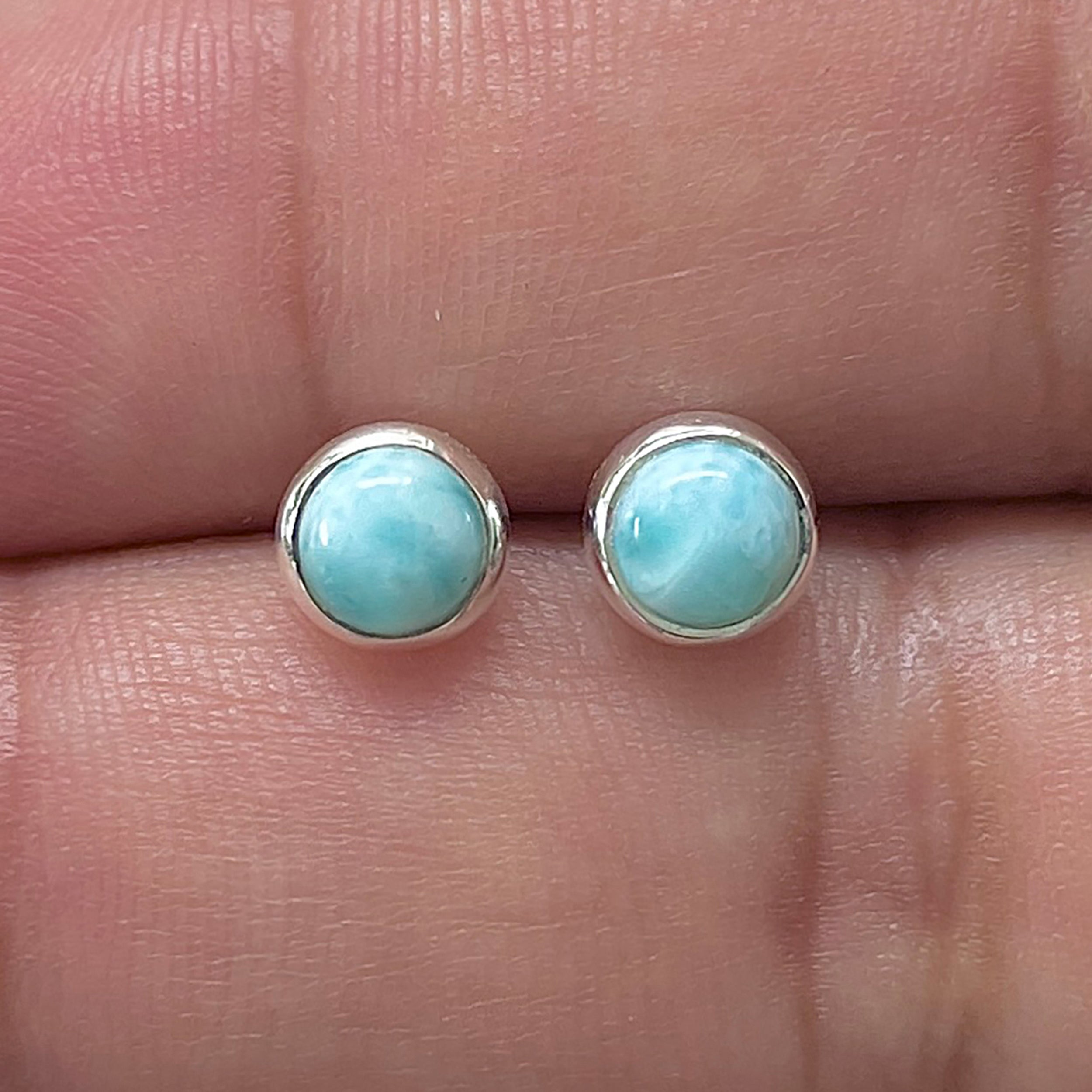 Larimar Stud Earring-(LAR-E-3323.)