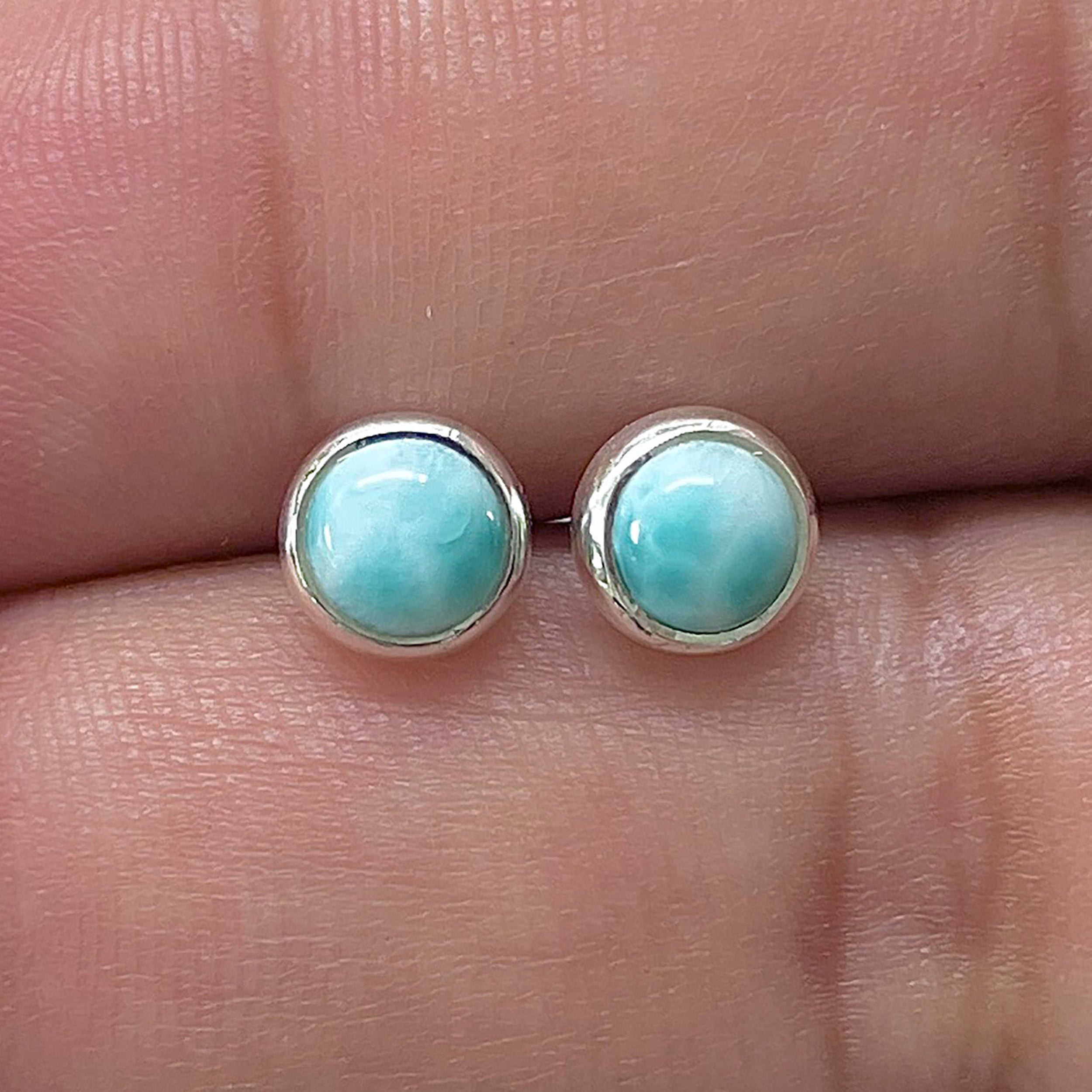 Larimar Stud Earring-(LAR-E-3324.)