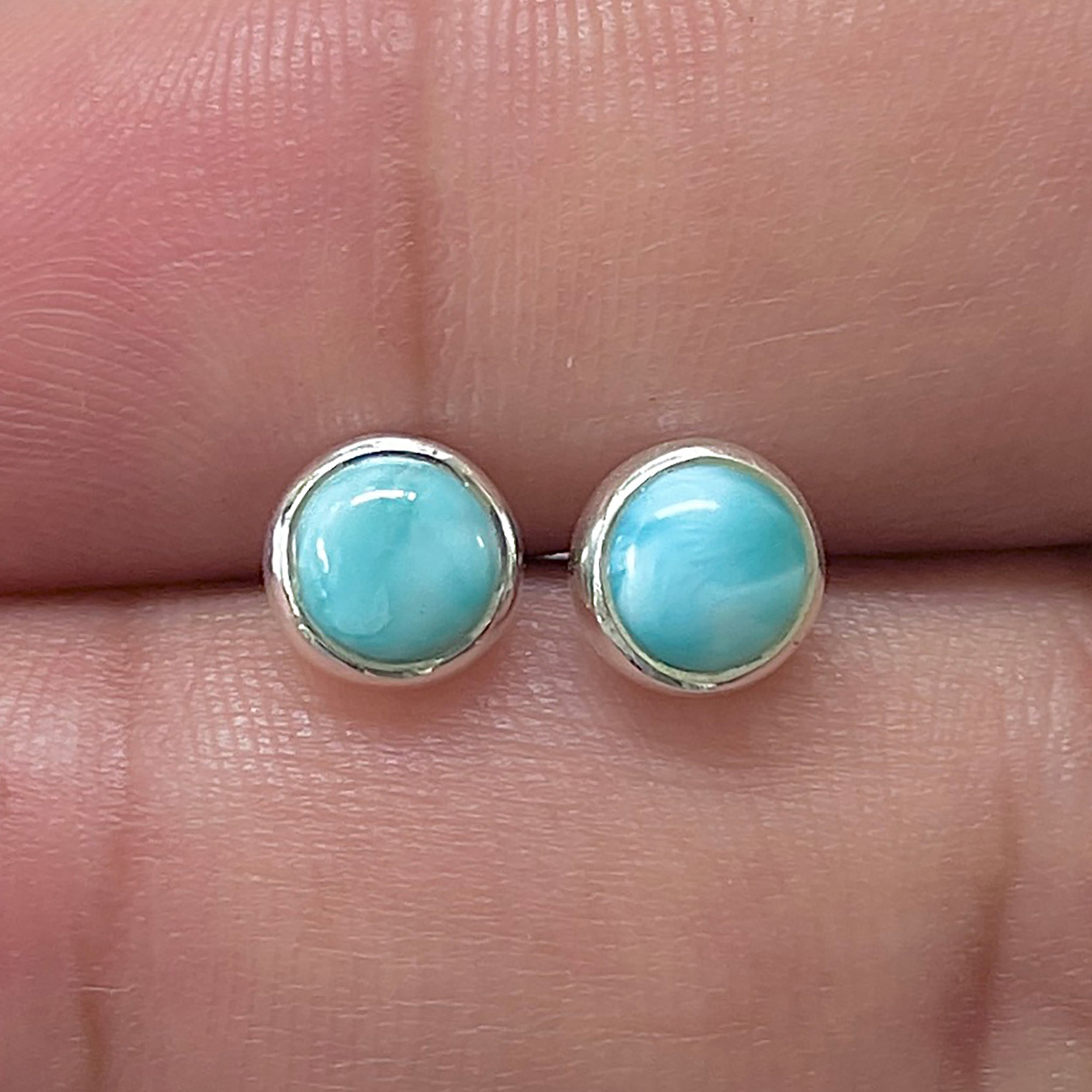 Larimar Stud Earring-(LAR-E-3325.)