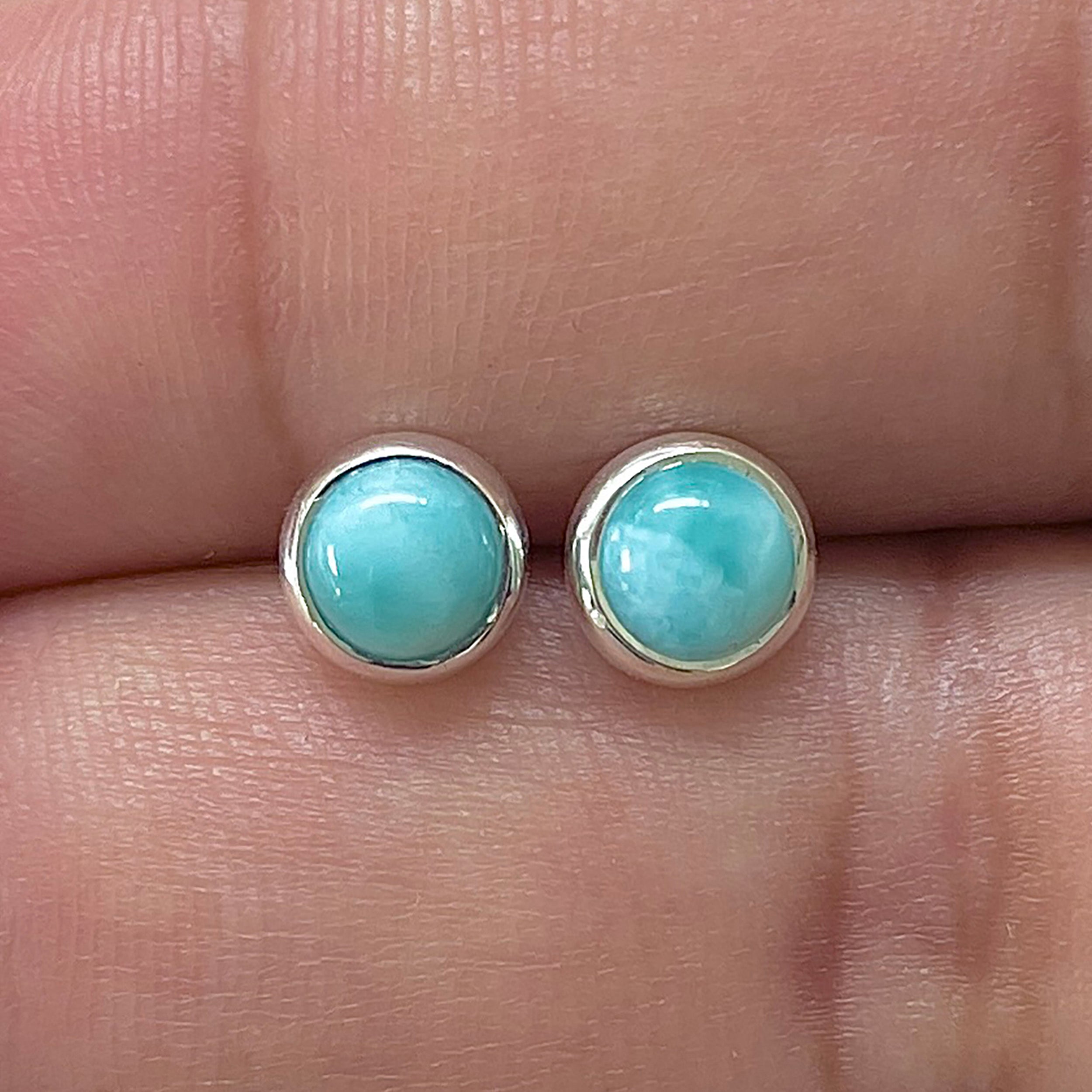 Larimar Stud Earring-(LAR-E-3326.)