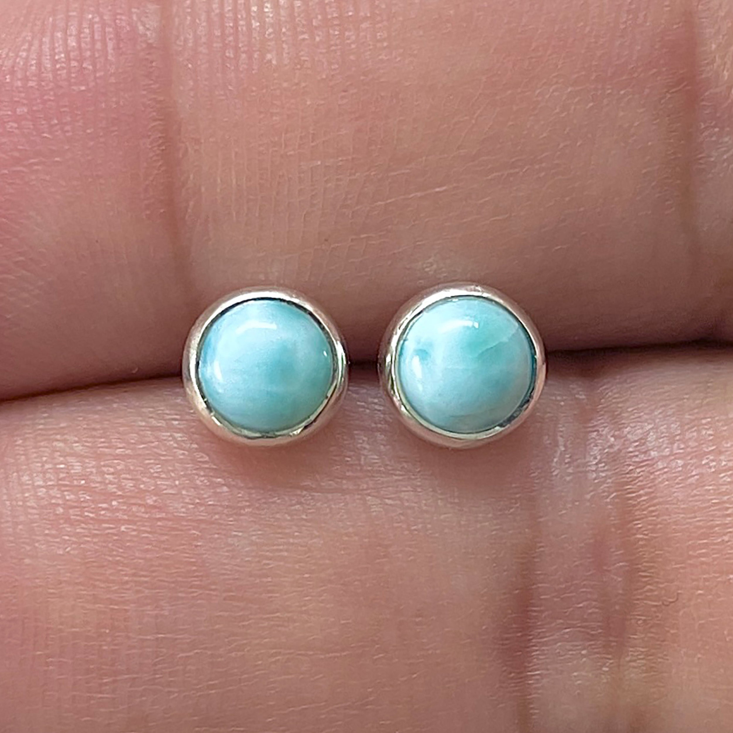 Larimar Stud Earring-(LAR-E-3328.)