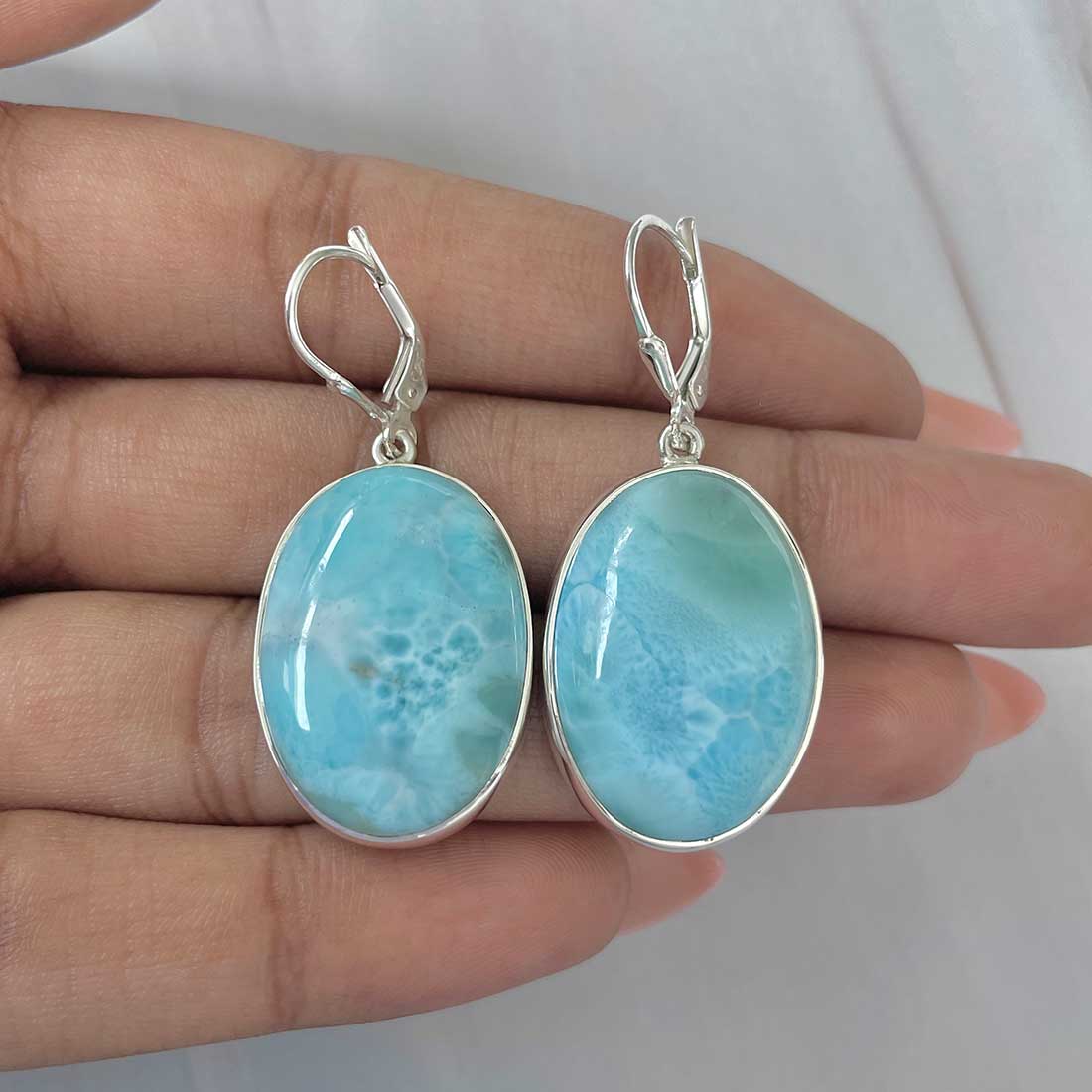 Larimar Earring-(LAR-E-333.)