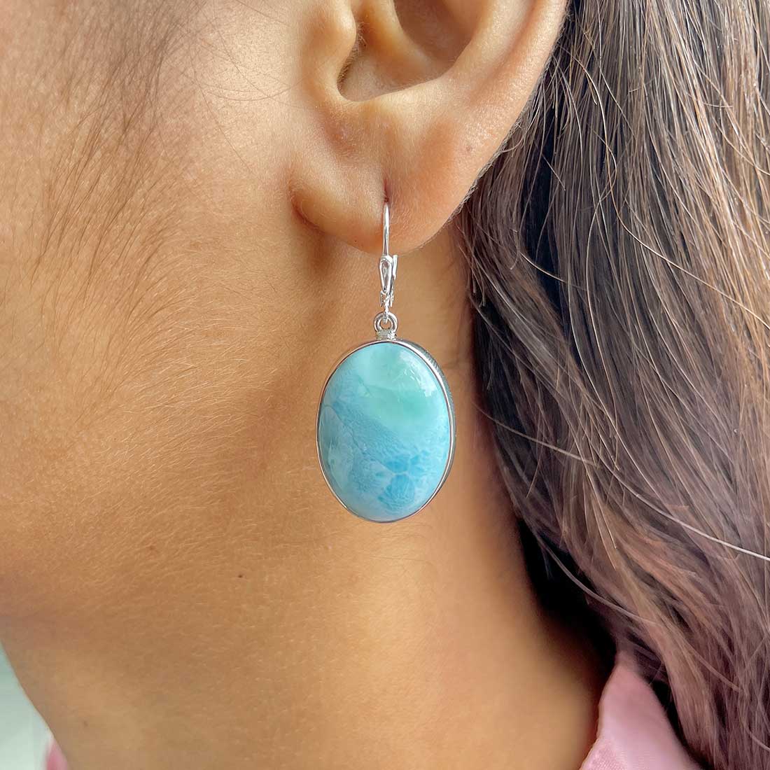 Larimar Earring-(LAR-E-333.)