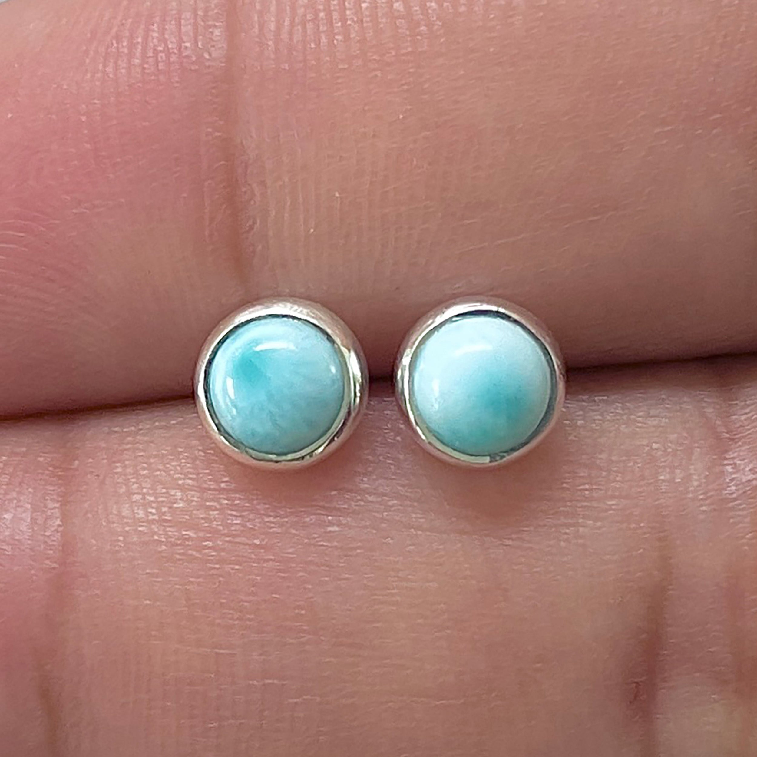 Larimar Stud Earring-(LAR-E-3330.)