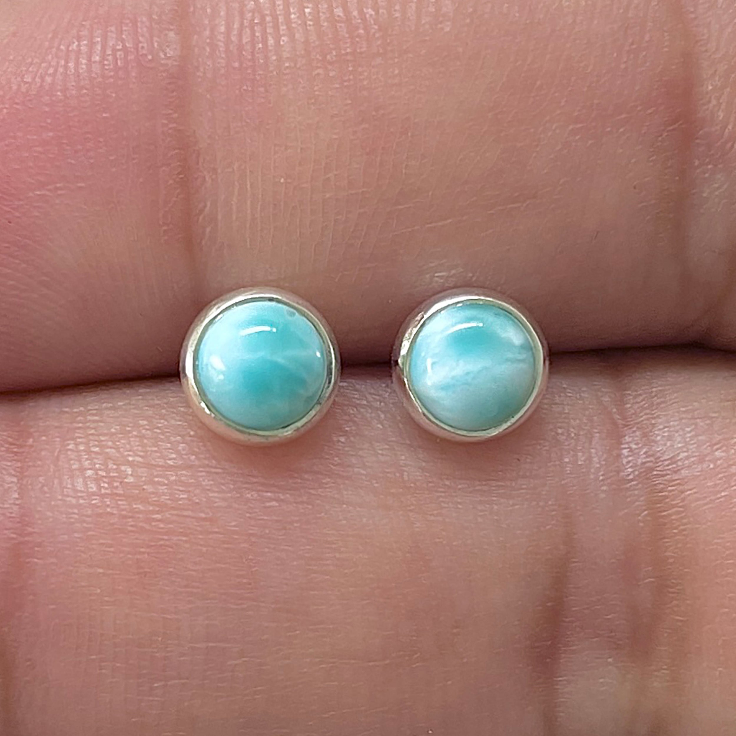 Larimar Stud Earring-(LAR-E-3331.)