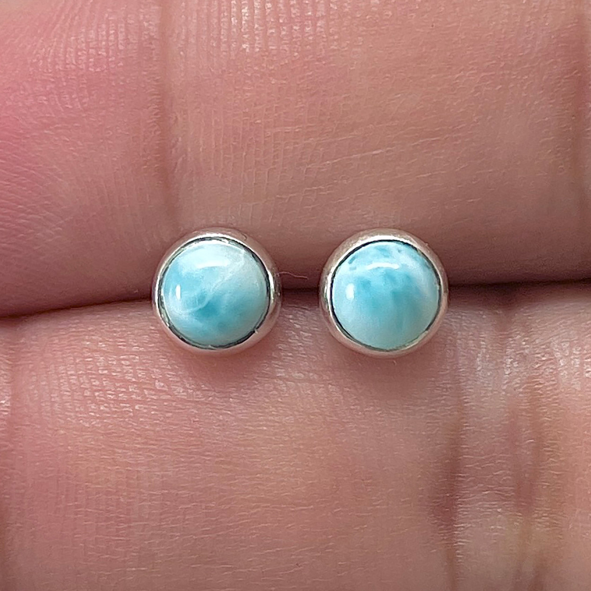 Larimar Stud Earring-(LAR-E-3332.)