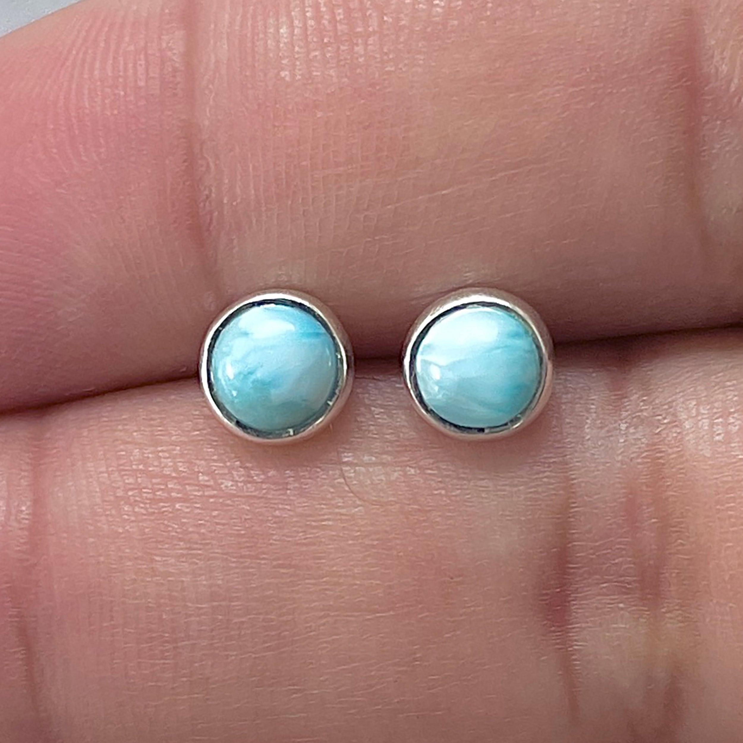 Larimar Stud Earring-(LAR-E-3333.)