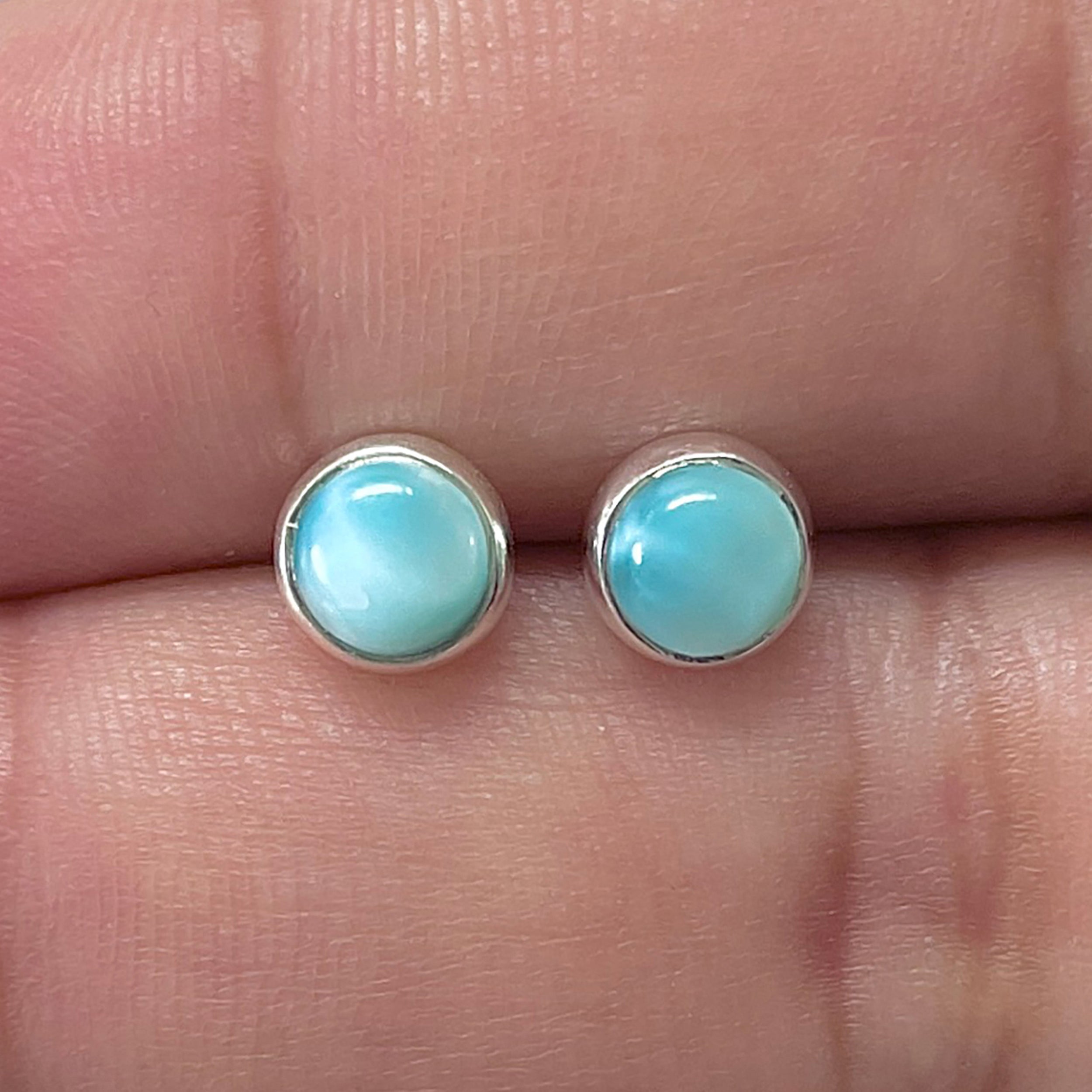 Larimar Stud Earring-(LAR-E-3334.)