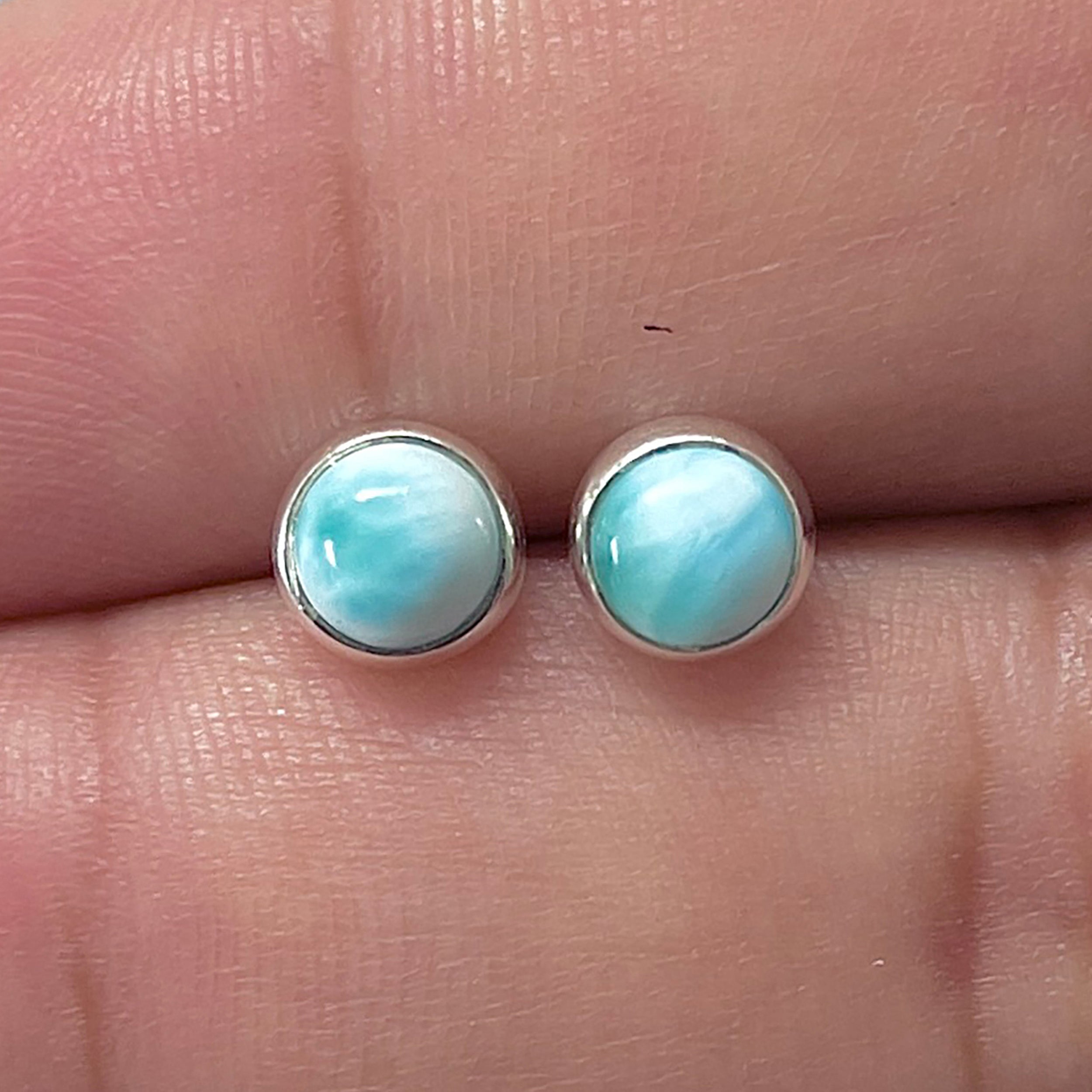 Larimar Stud Earring-(LAR-E-3335.)