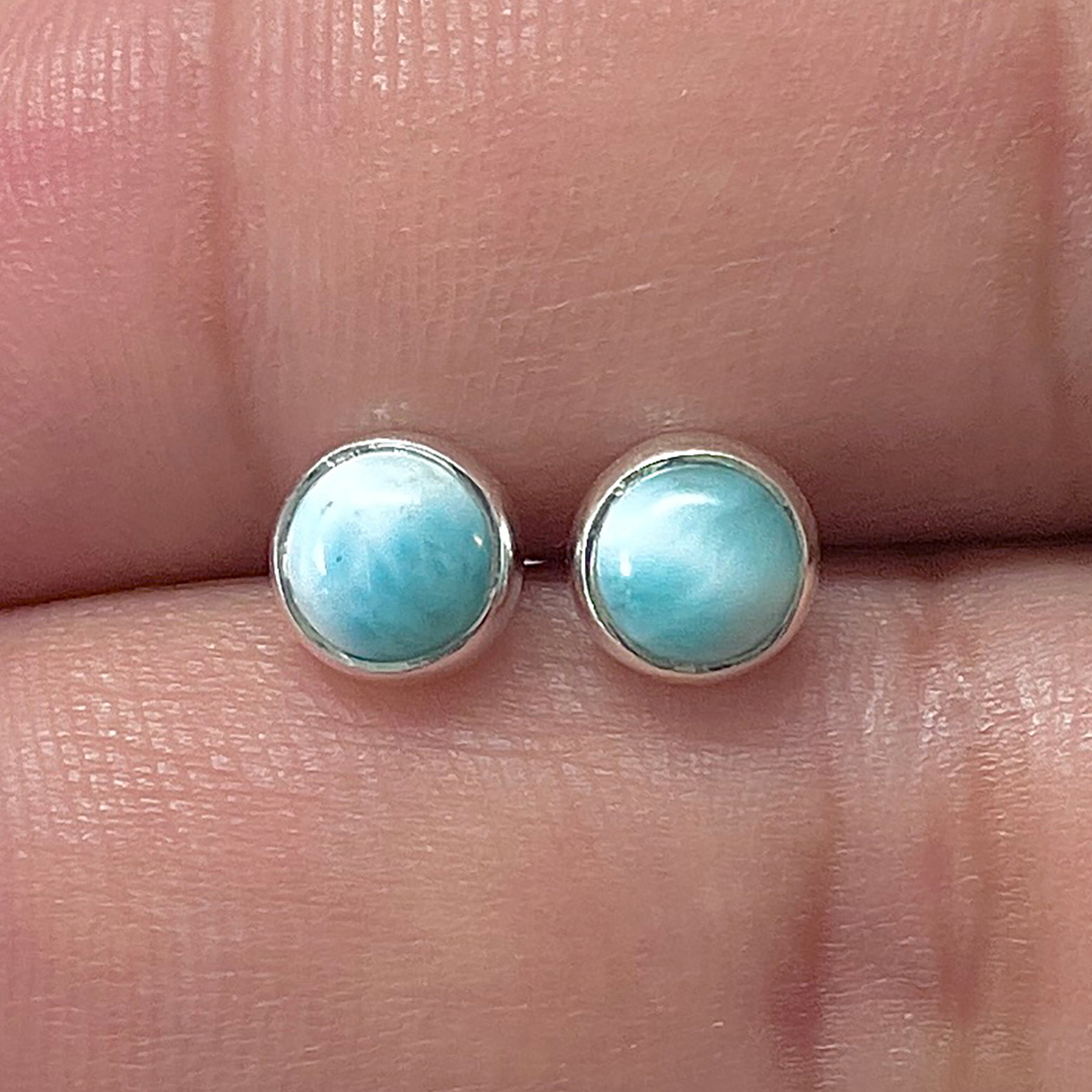 Larimar Stud Earring-(LAR-E-3336.)