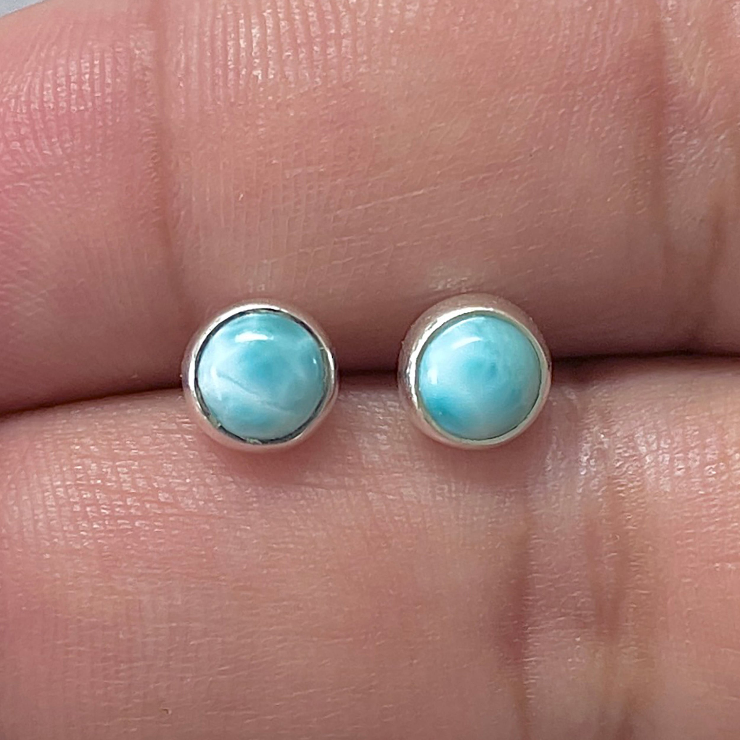 Larimar Stud Earring-(LAR-E-3338.)