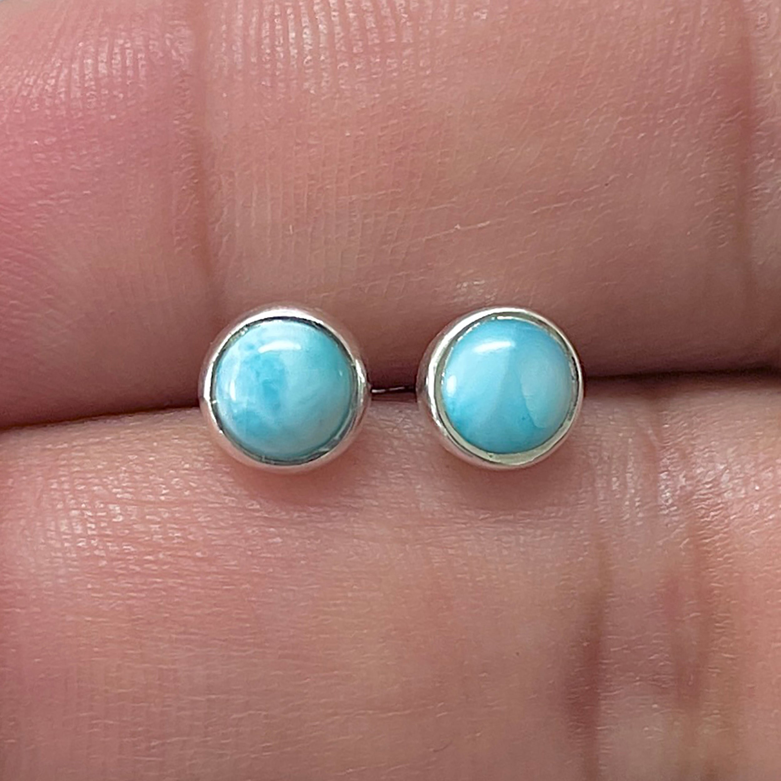 Larimar Stud Earring-(LAR-E-3339.)
