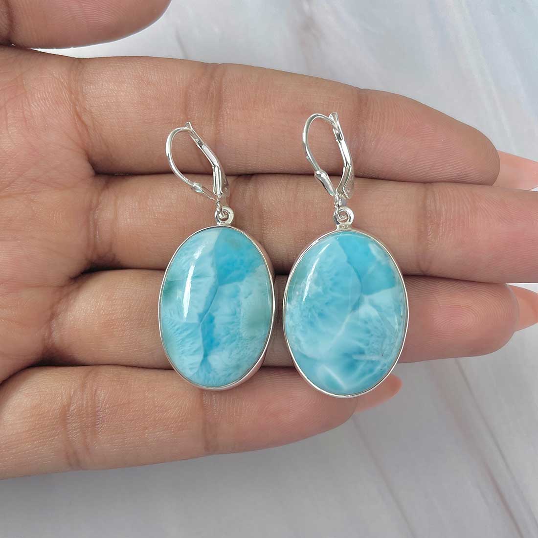 Larimar Earring-(LAR-E-334.)