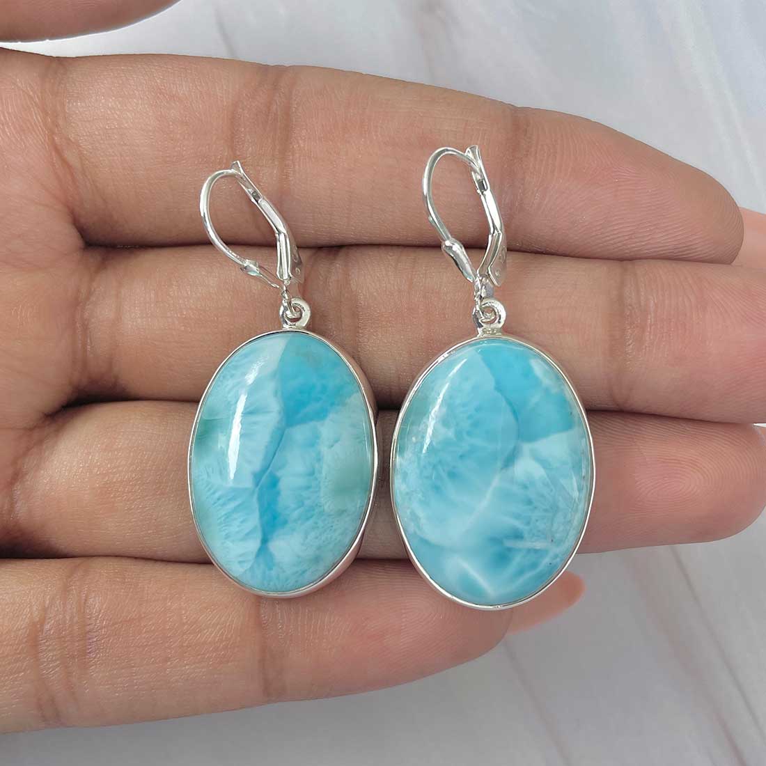 Larimar Earring-(LAR-E-334.)