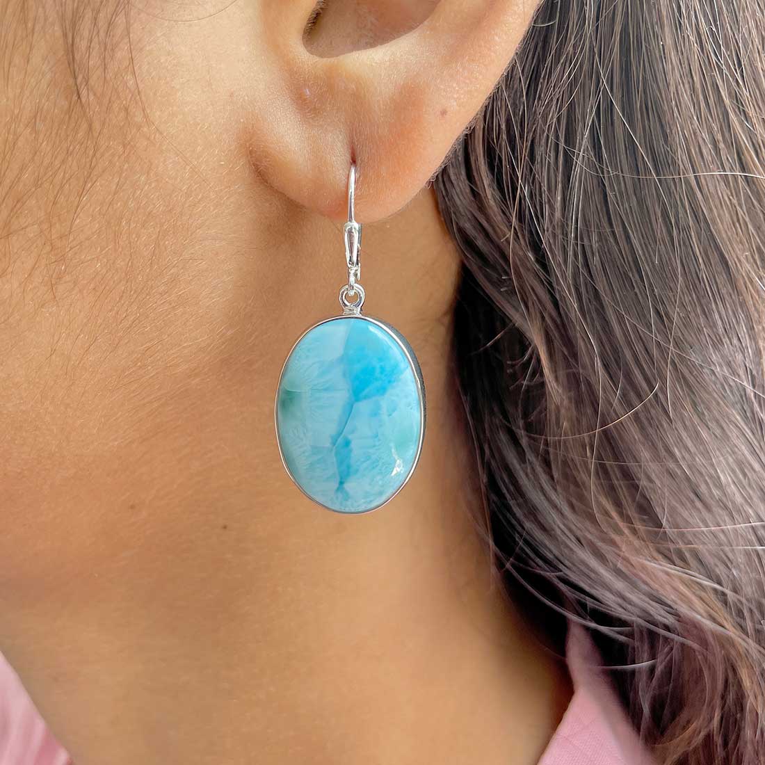 Larimar Earring-(LAR-E-334.)