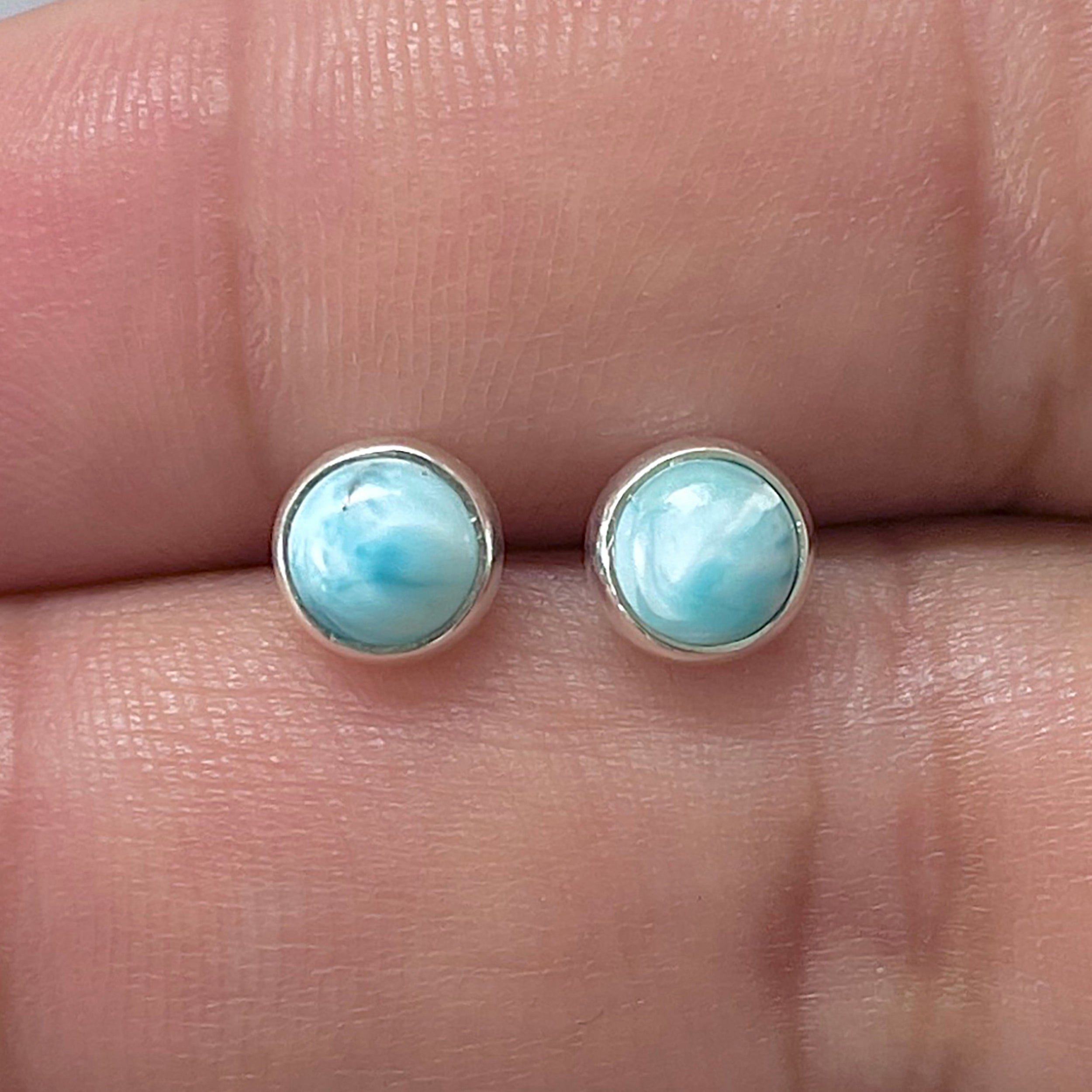 Larimar Stud Earring-(LAR-E-3340.)