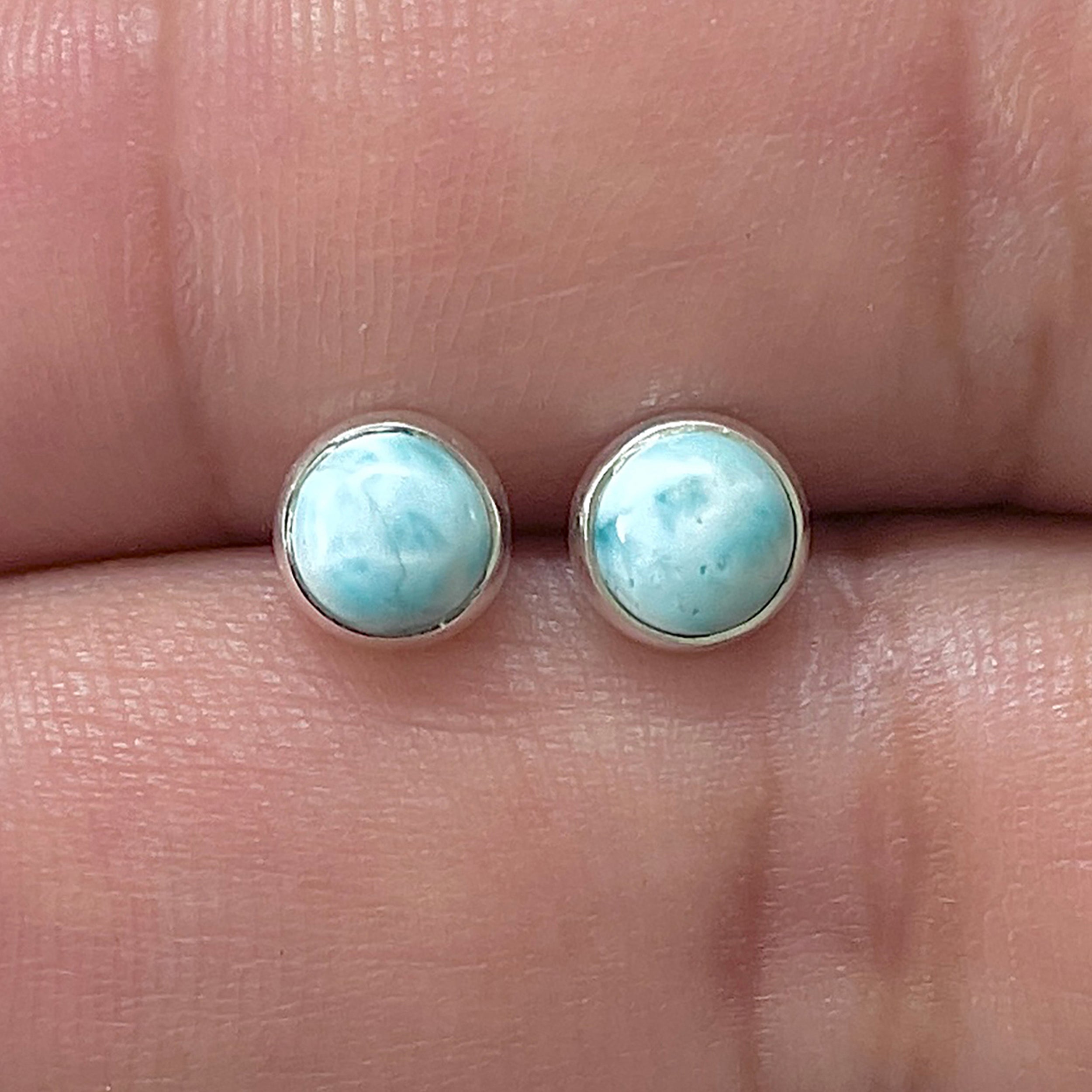 Larimar Stud Earring-(LAR-E-3341.)