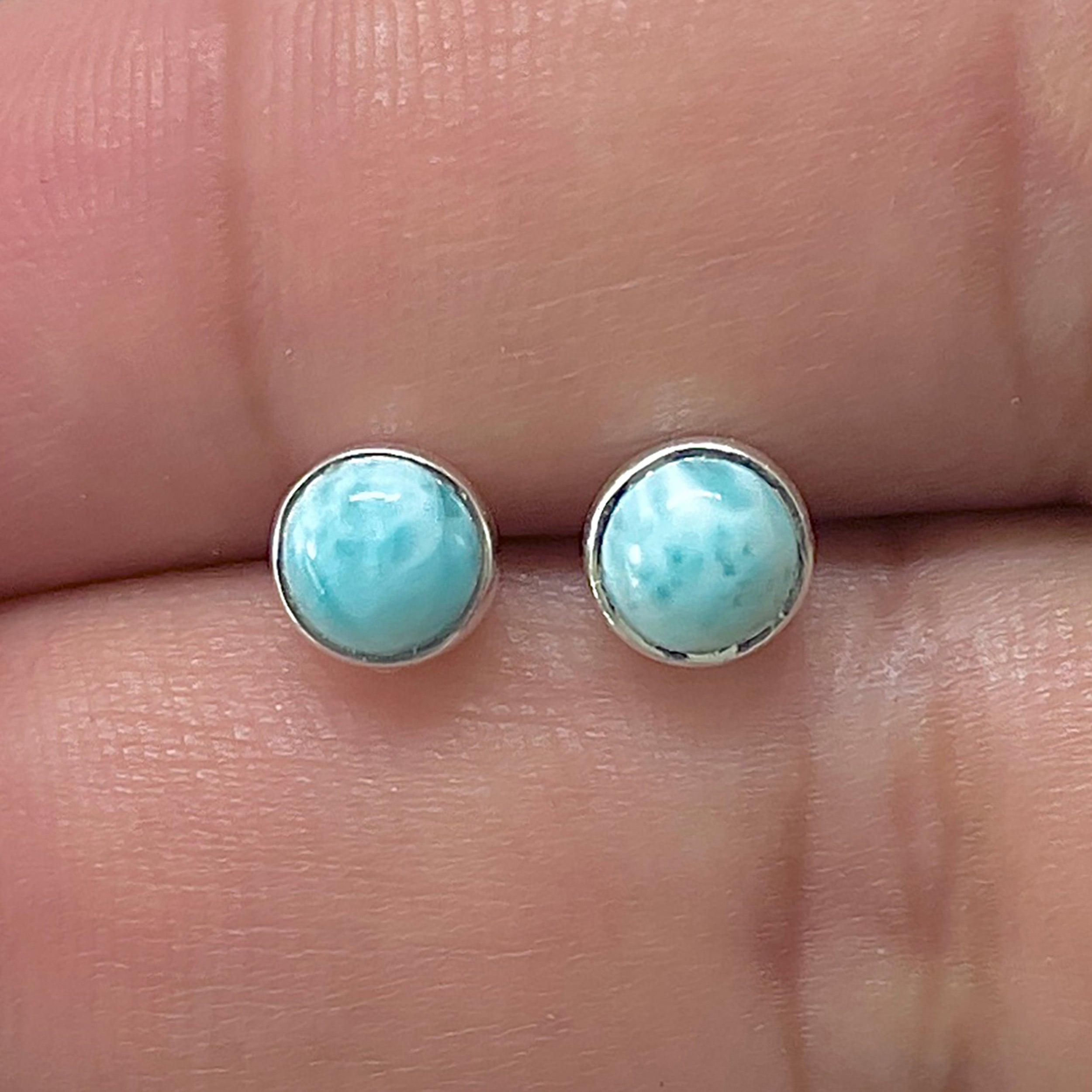 Larimar Stud Earring-(LAR-E-3342.)
