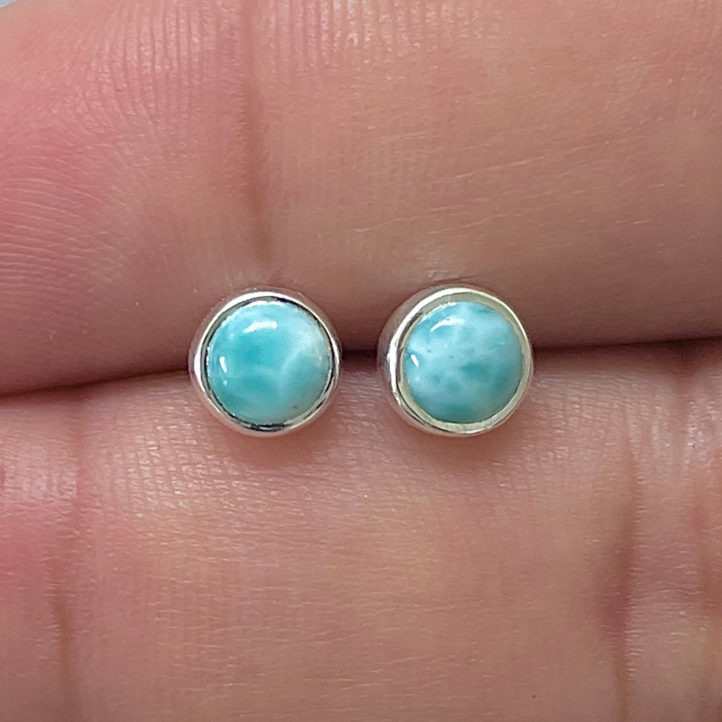 Larimar Stud Earring-(LAR-E-3343.)