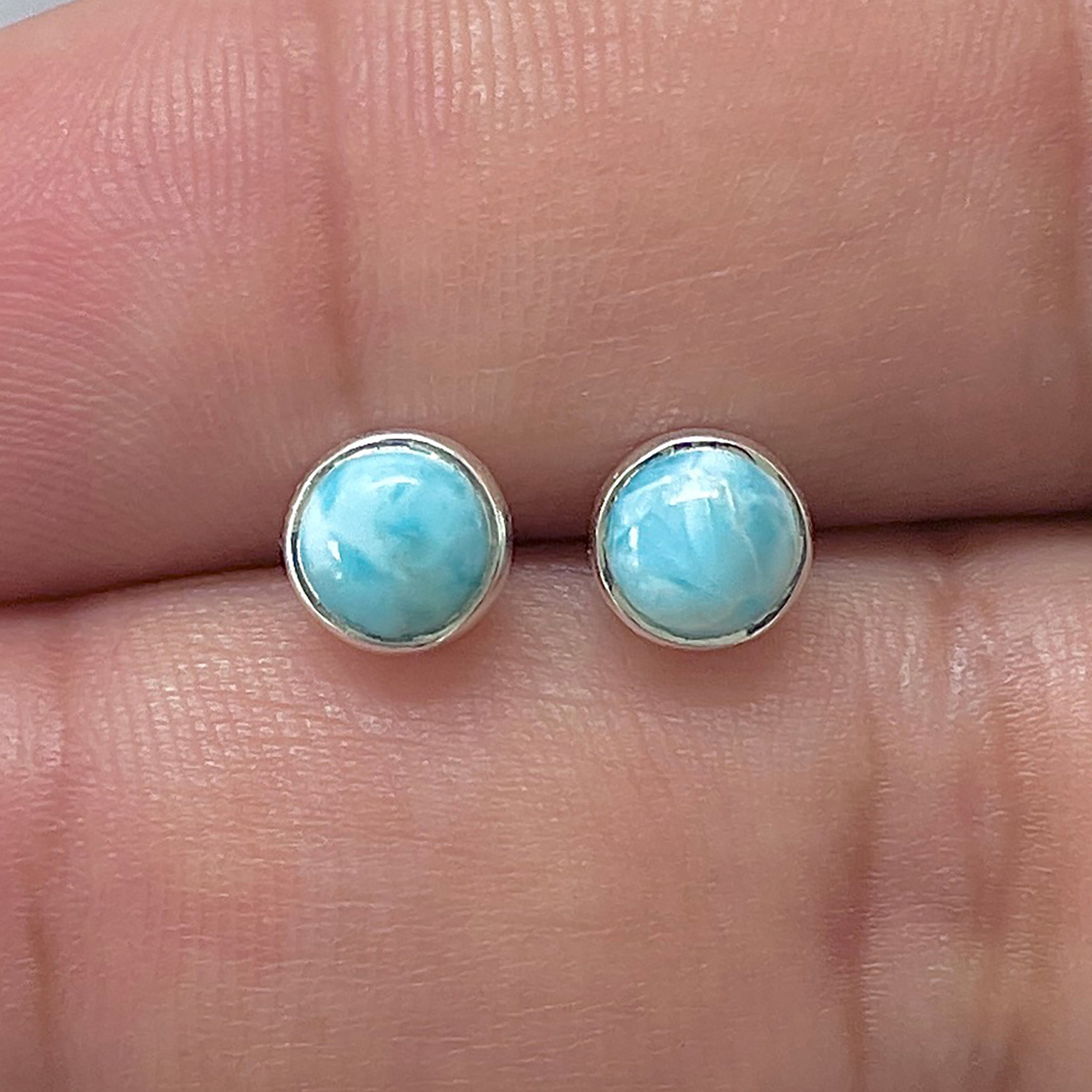 Larimar Stud Earring-(LAR-E-3344.)