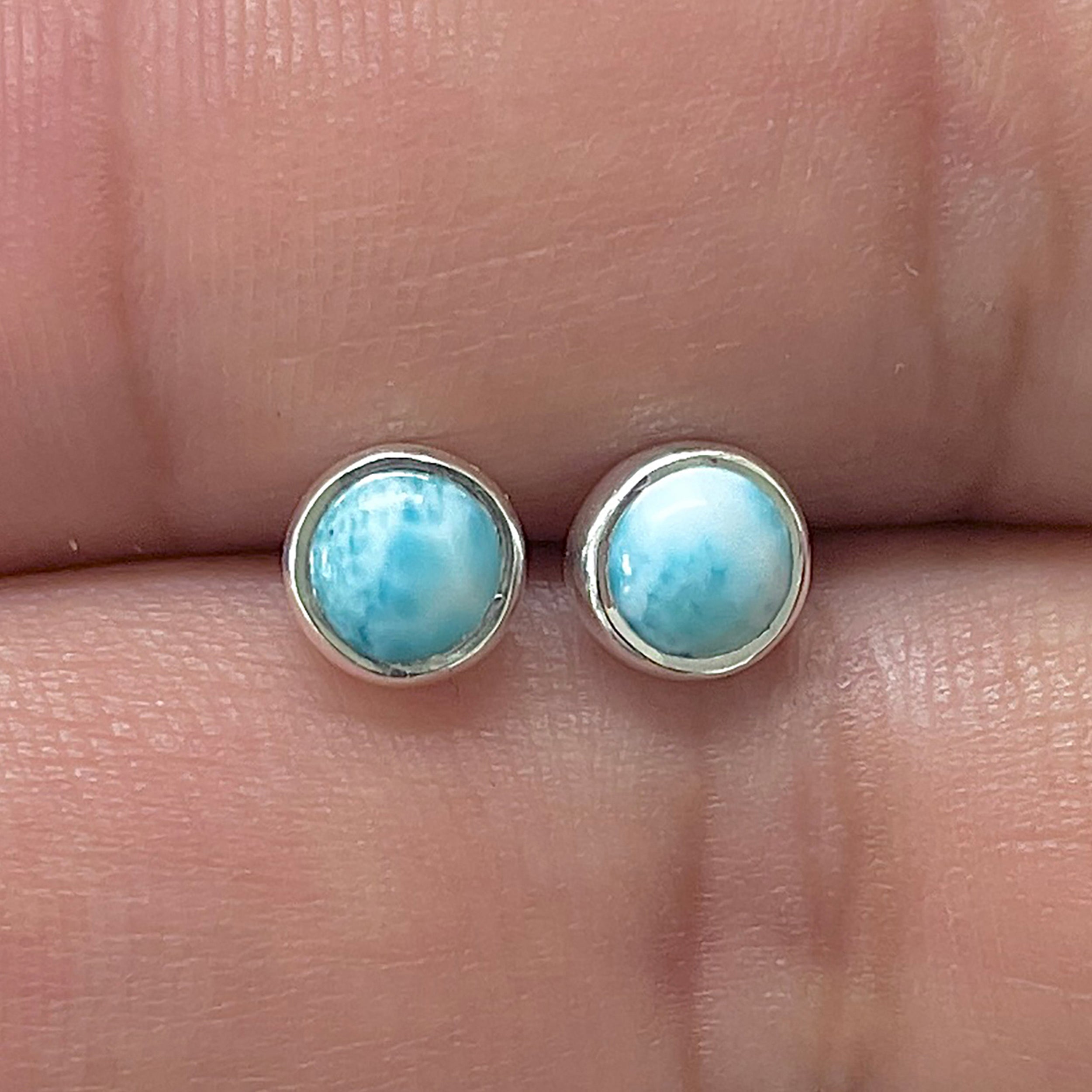 Larimar Stud Earring-(LAR-E-3345.)