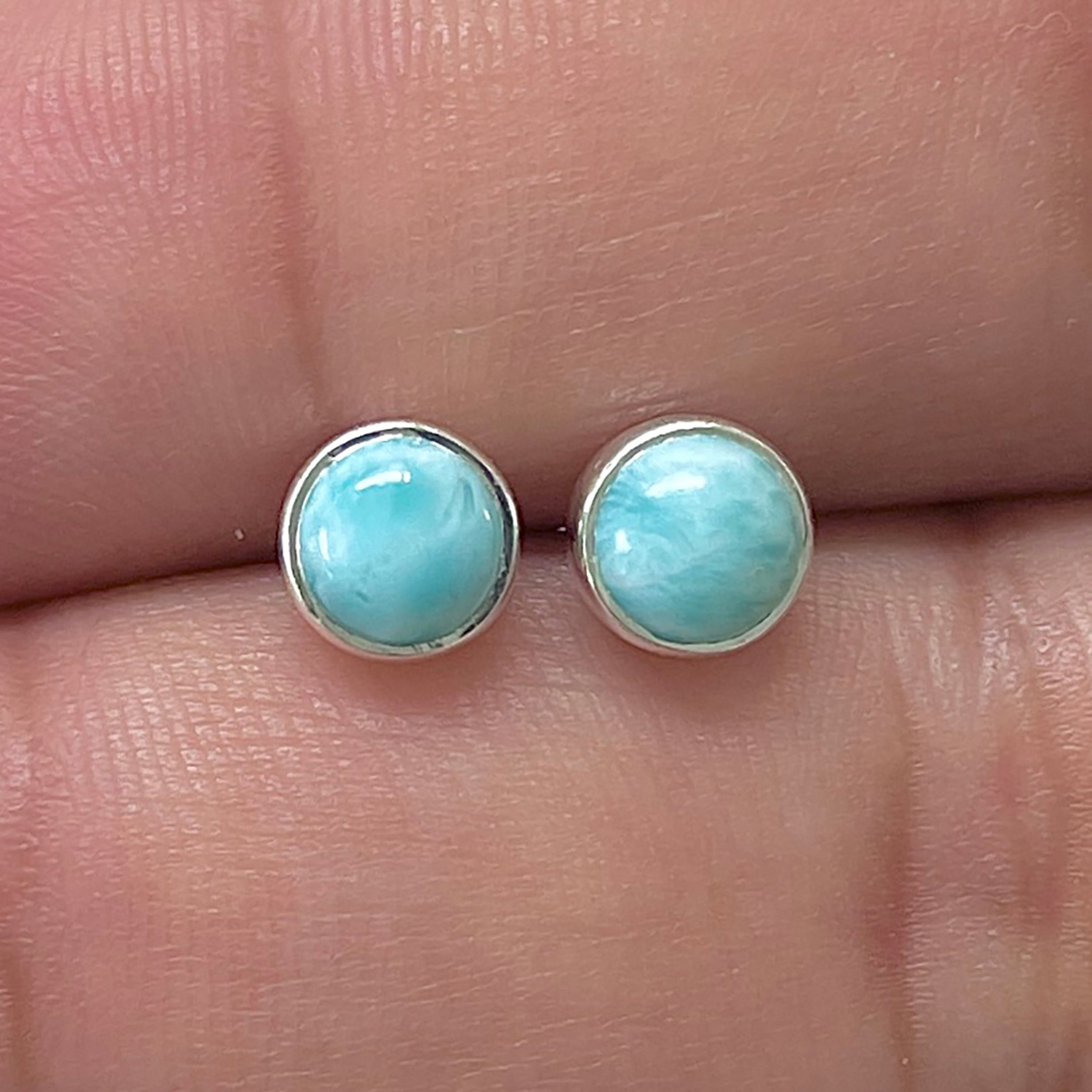 Larimar Stud Earring-(LAR-E-3346.)