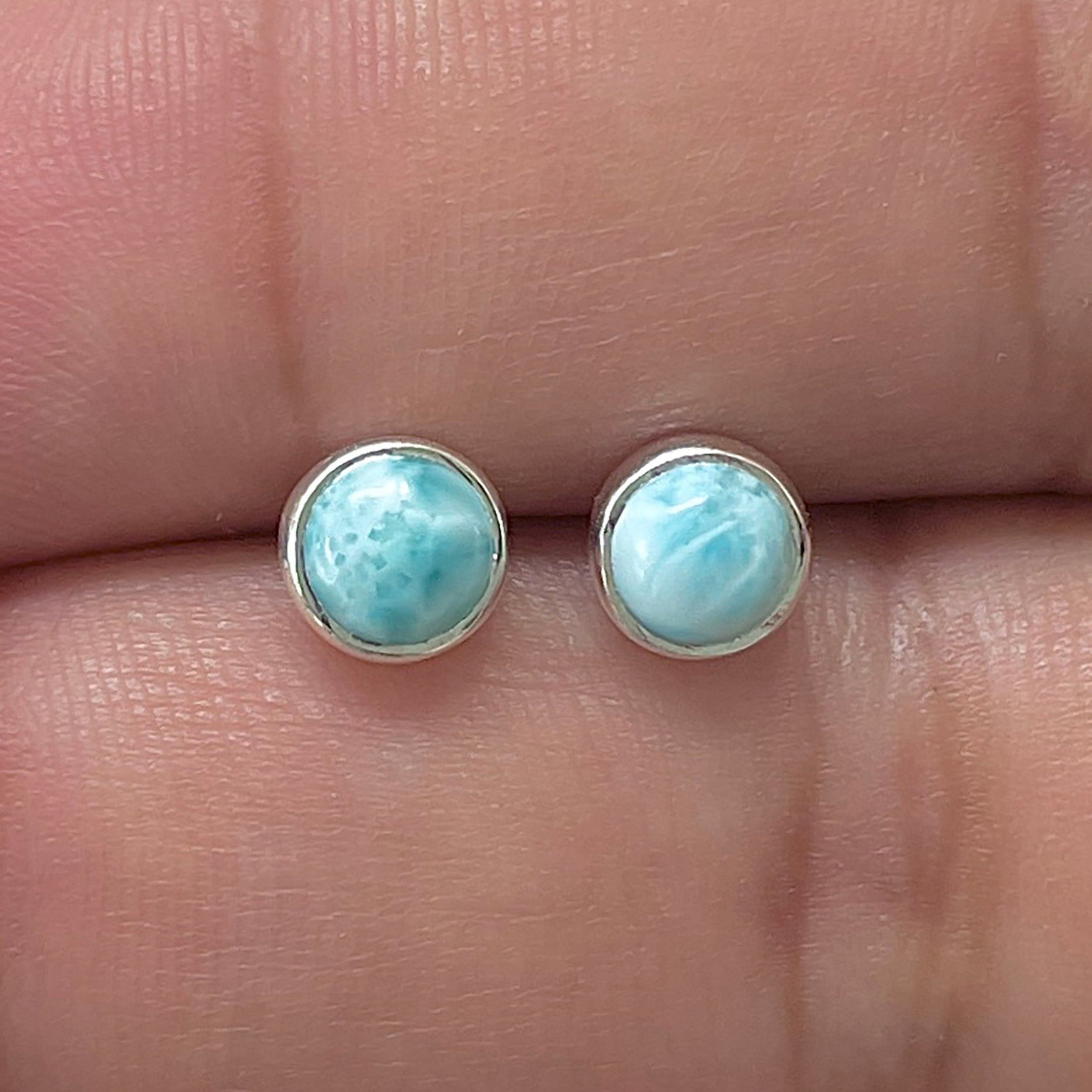 Larimar Stud Earring-(LAR-E-3347.)