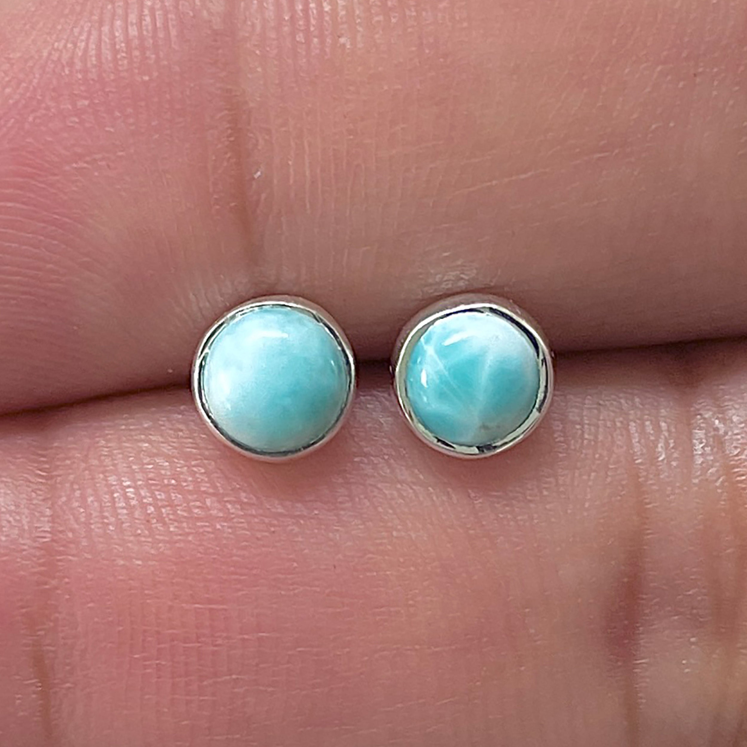 Larimar Stud Earring-(LAR-E-3348.)