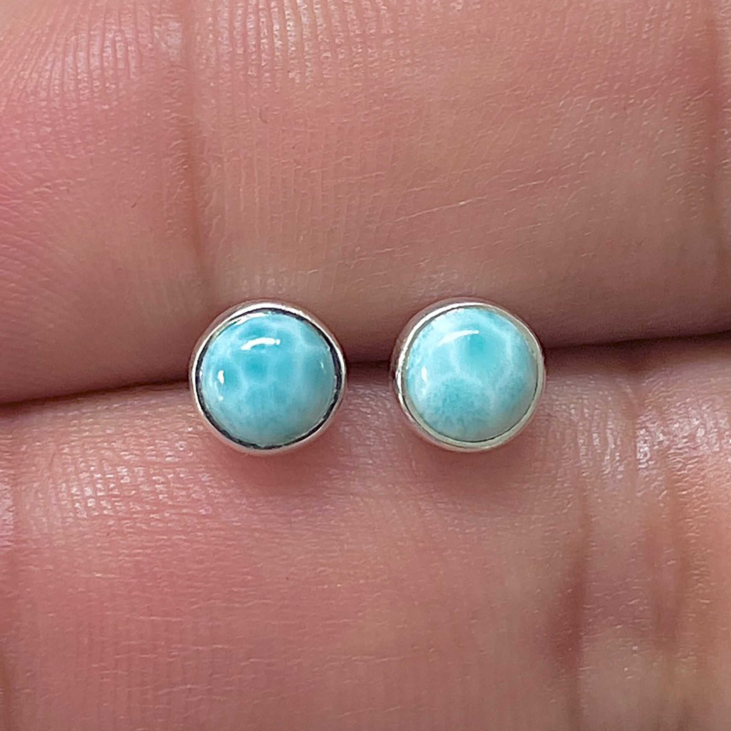 Larimar Stud Earring-(LAR-E-3349.)
