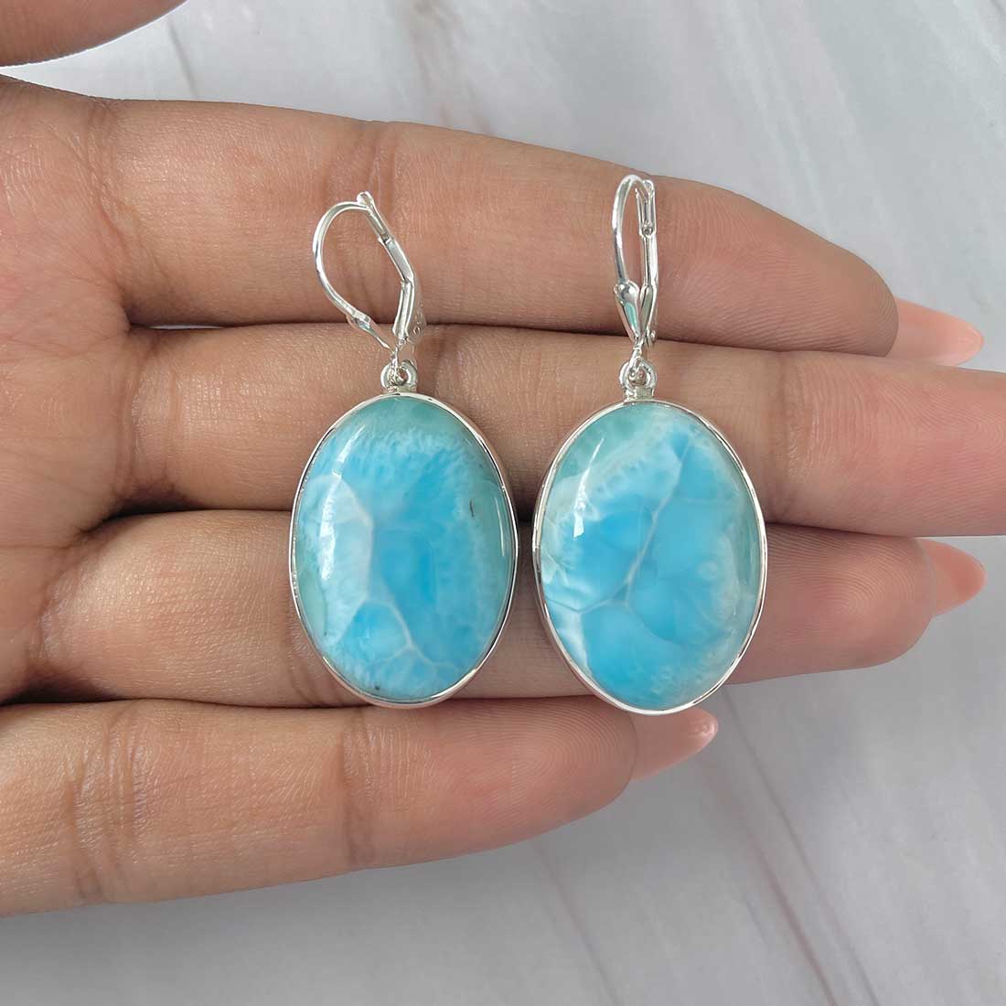 Larimar Earring-(LAR-E-335.)