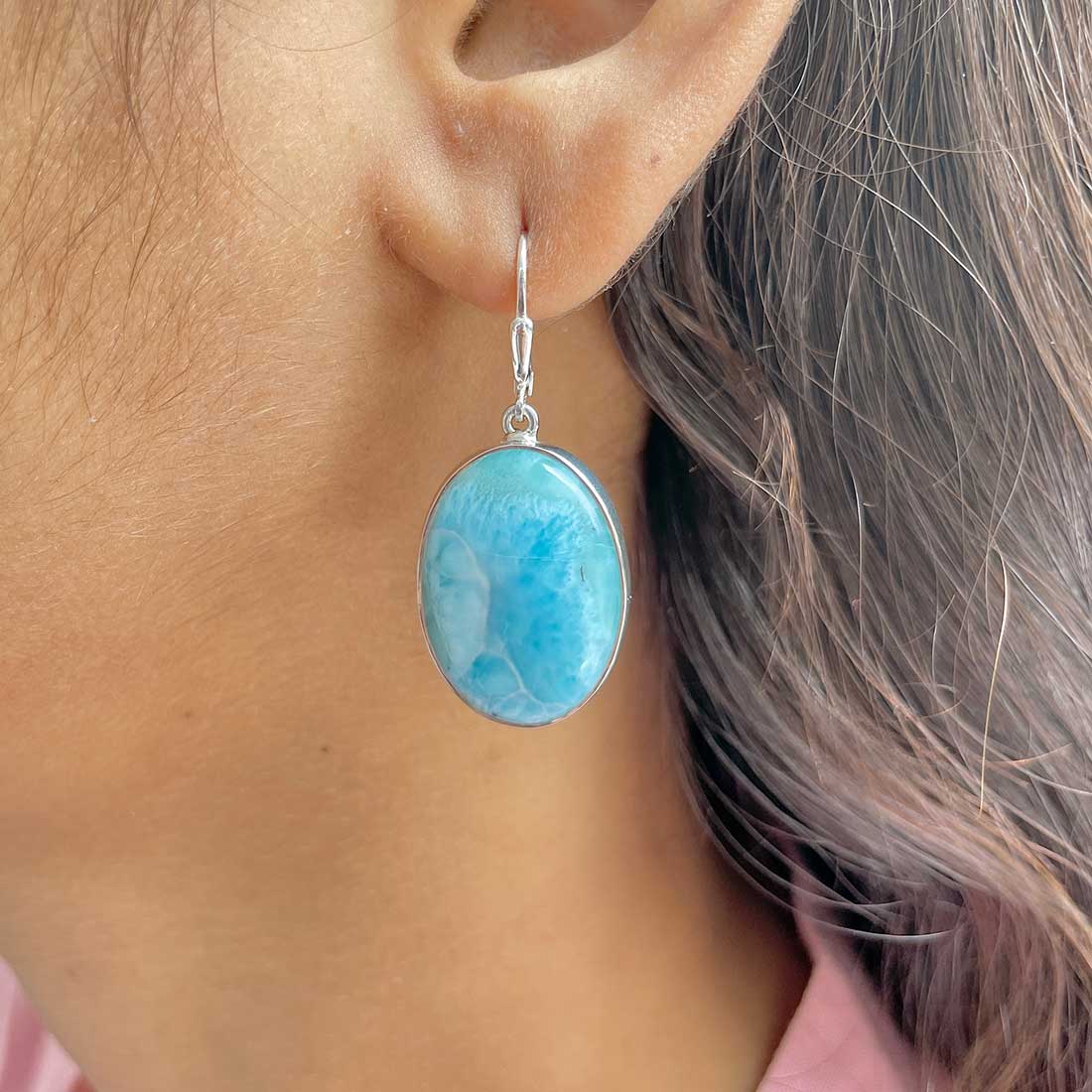 Larimar Earring-(LAR-E-335.)