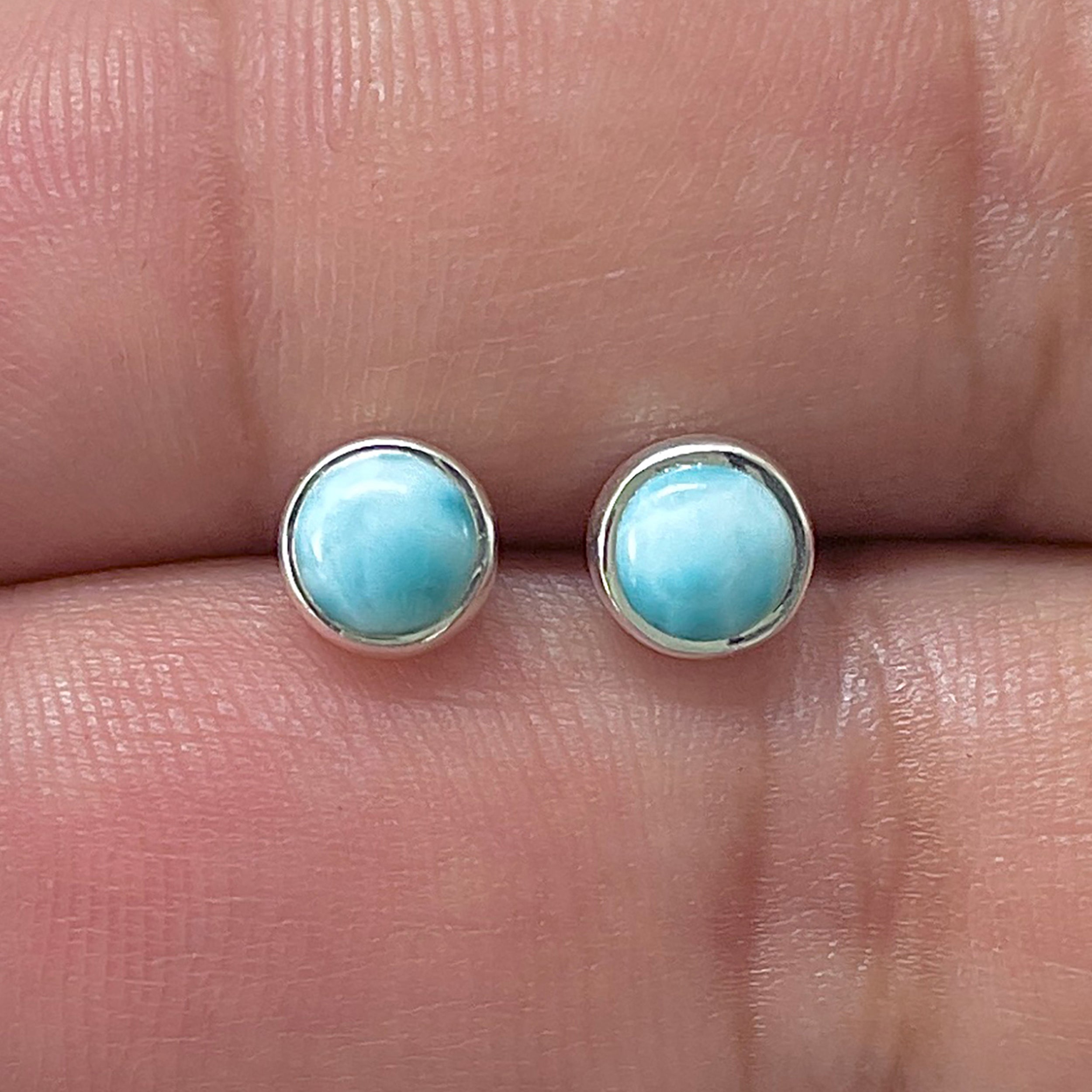 Larimar Stud Earring-(LAR-E-3350.)