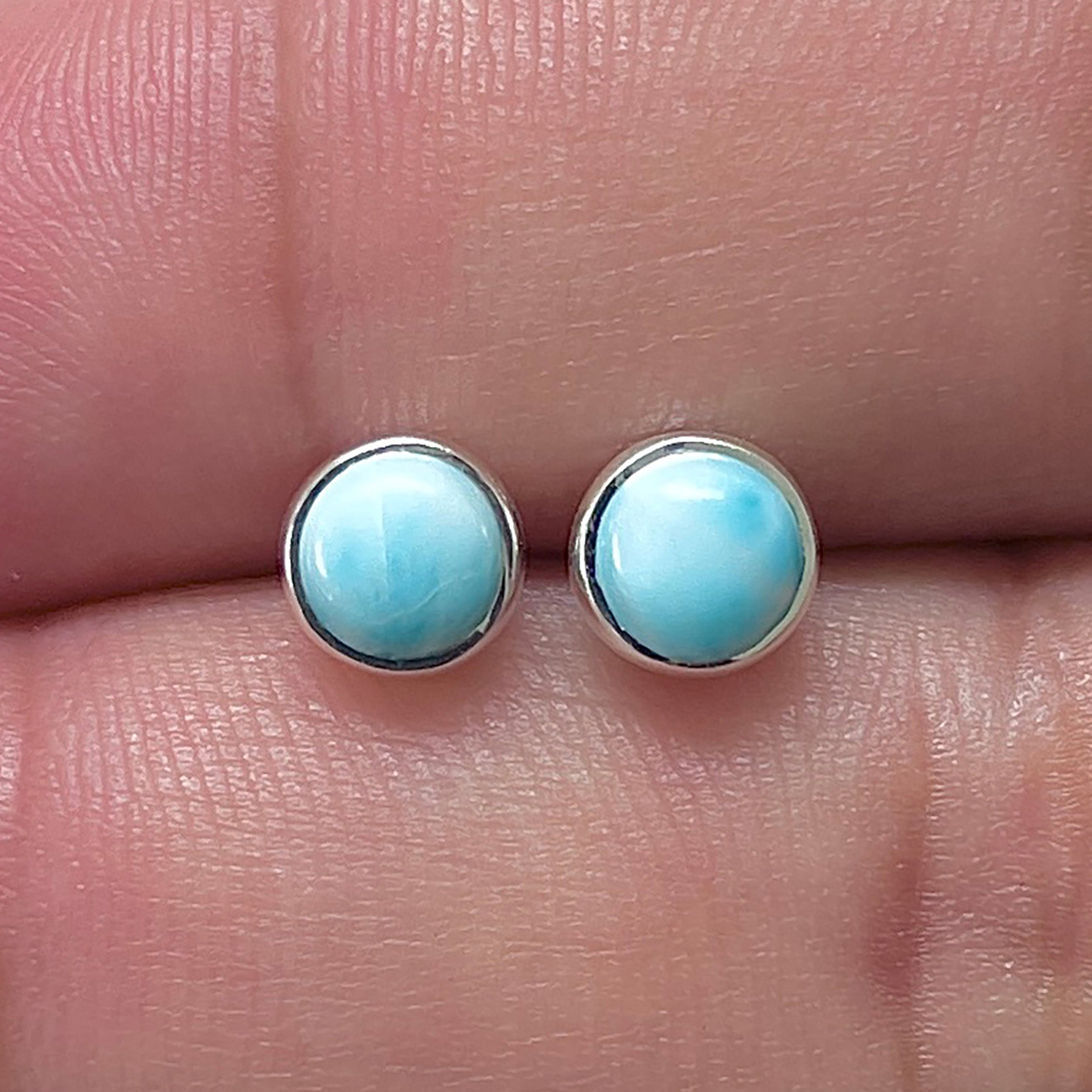 Larimar Stud Earring-(LAR-E-3352.)
