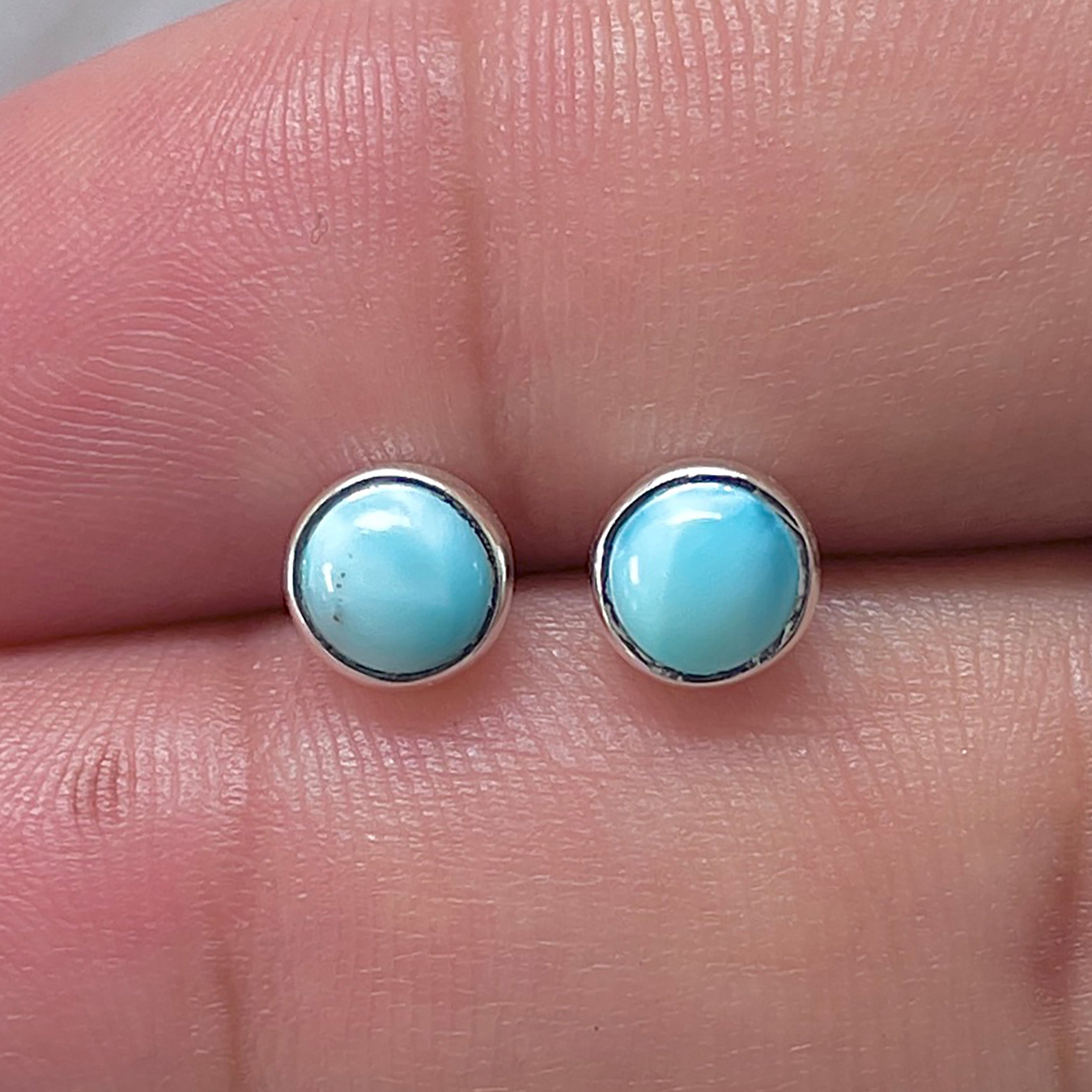Larimar Stud Earring-(LAR-E-3353.)